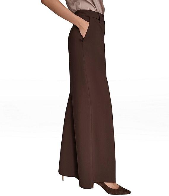 Donna Karan City Bi Stretch High Rise Wide Leg Pants Product Image