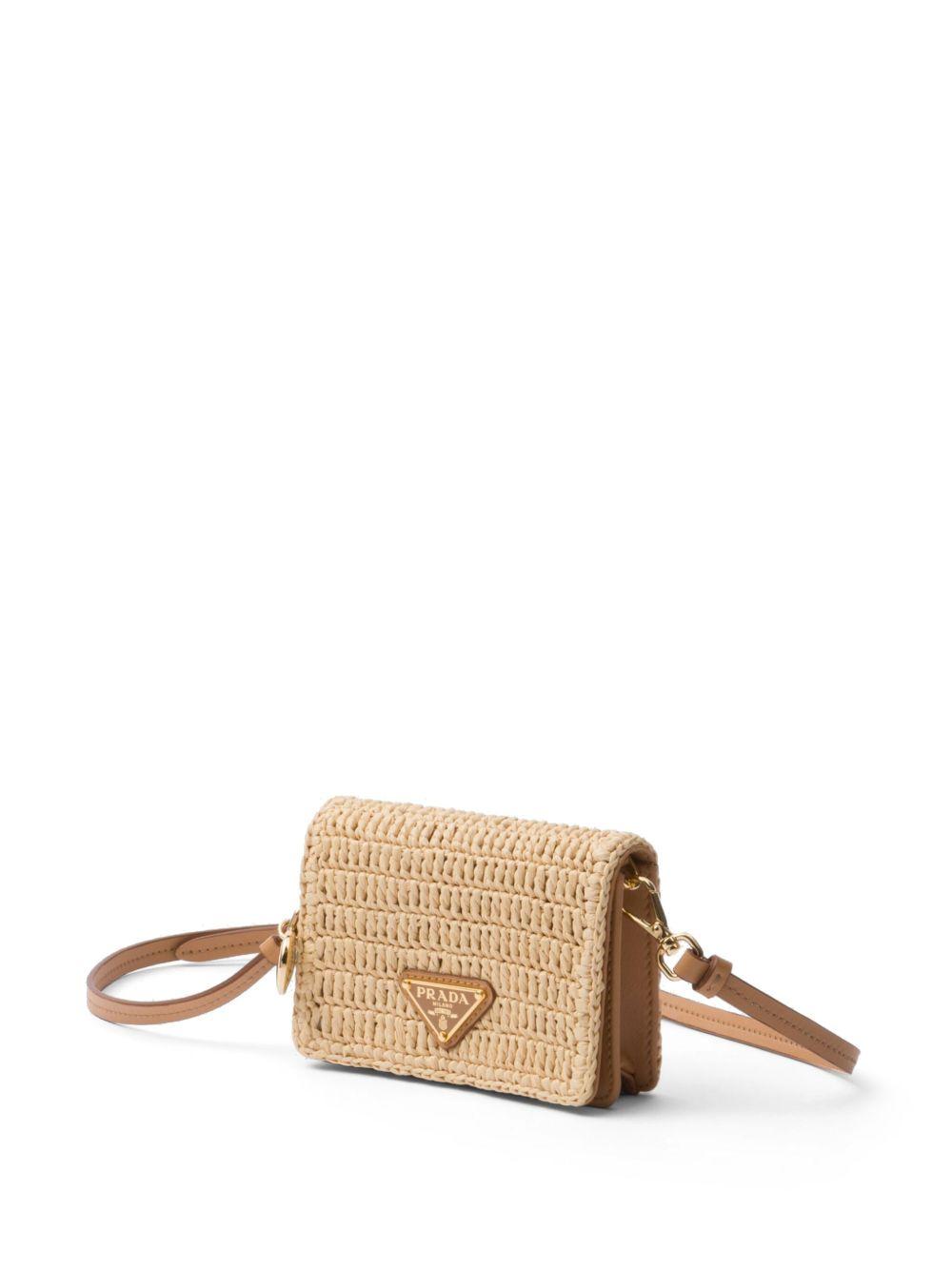 triangle-logo raffia cardholder Product Image
