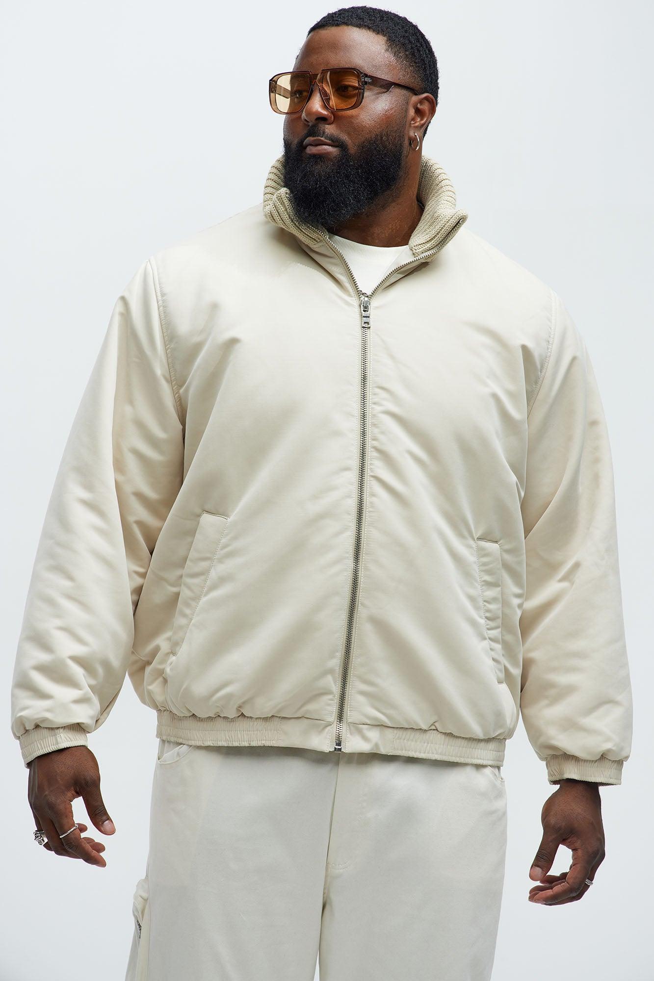Back To U Bomber Jacket - Beige Product Image