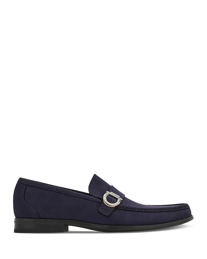 Ferragamo Mens Gancini Suede Loafers Product Image