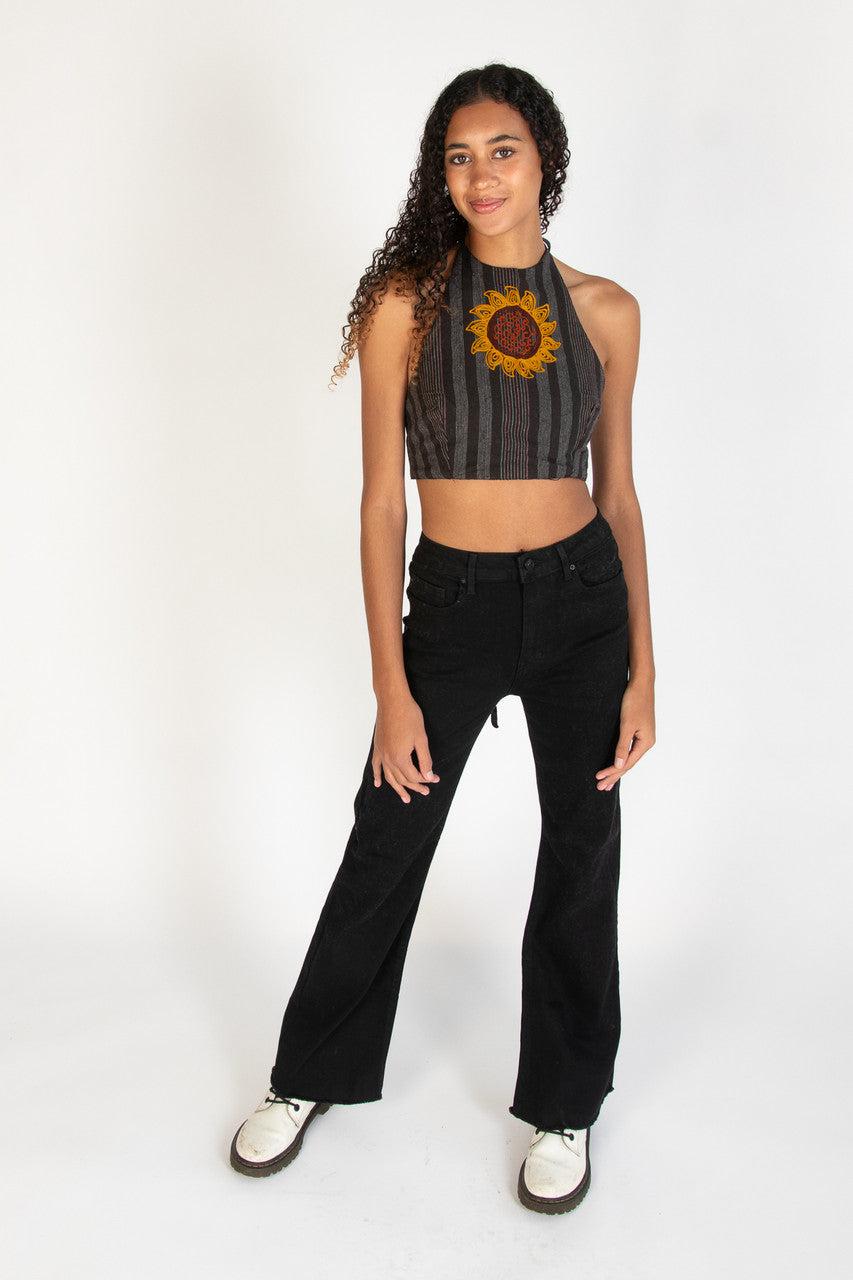 Sunflower Woven Tie Back Halter Top Product Image