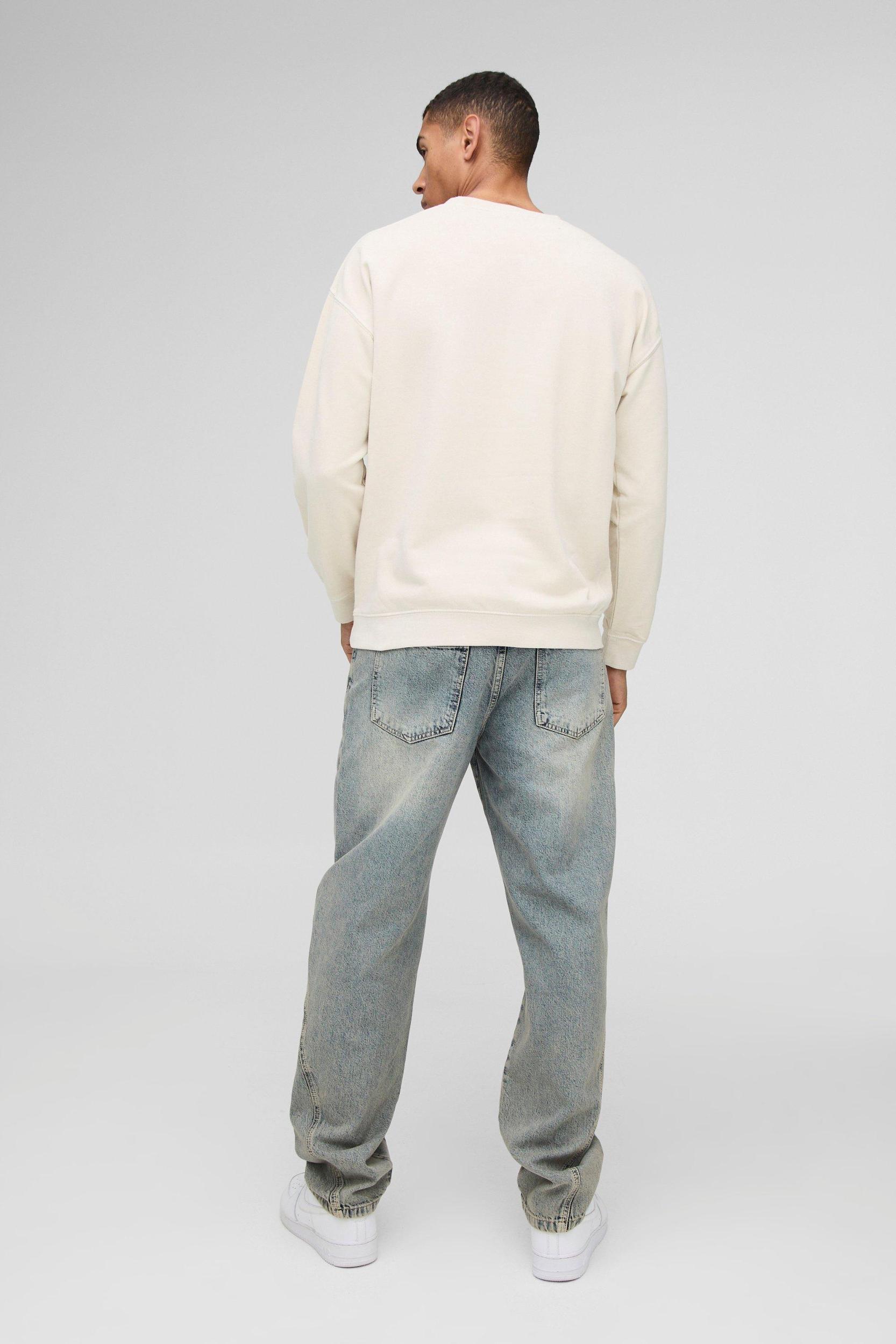 Oversized Metallic Homme Washed Sweatshirt | boohooMAN USA Product Image