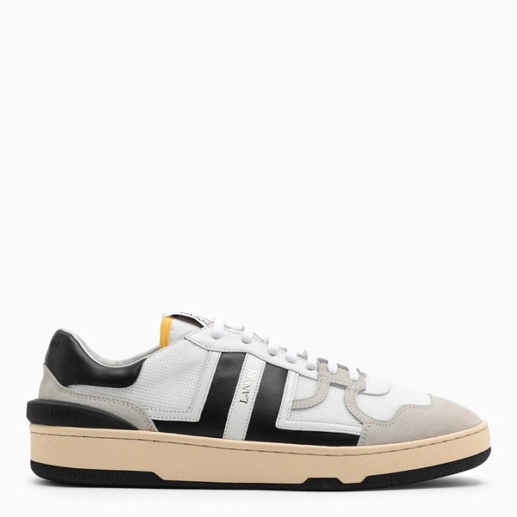 LANVIN Black And White Leather Clay Low Mesh Sneakers Product Image
