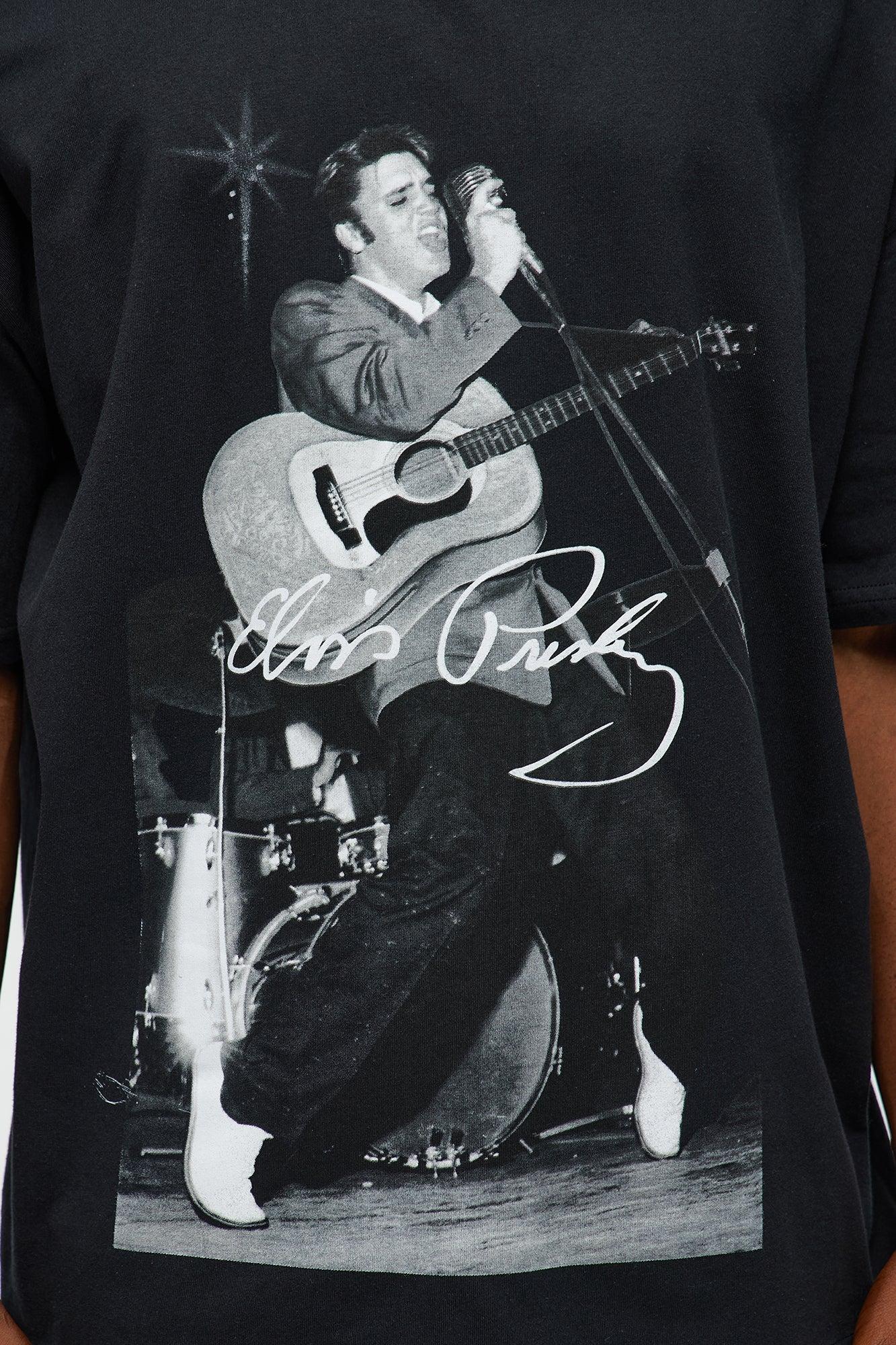 Elvis Concert Oversized Short Sleeve Tee - Black Male Product Image