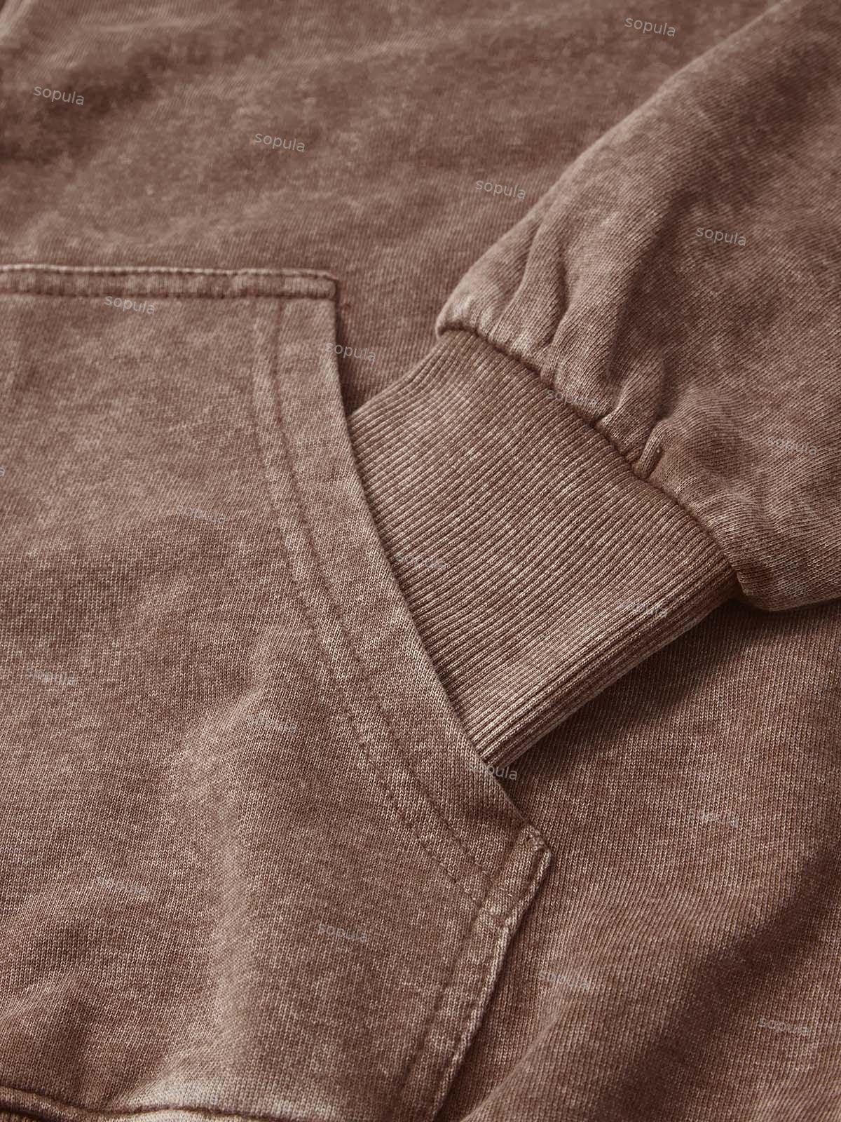 Sopula Vintage Essential Washed Pullover Hoodies Product Image