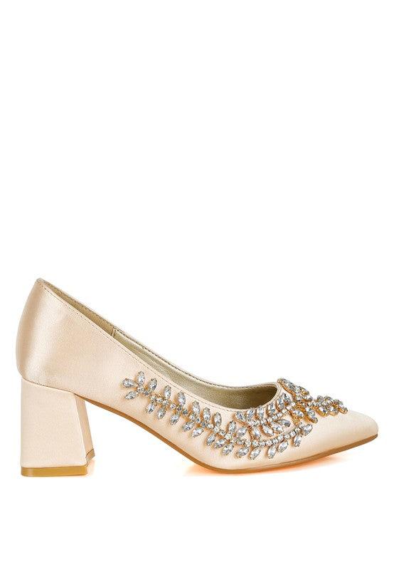 Abatina Satin Diamante Embellished Pumps Product Image