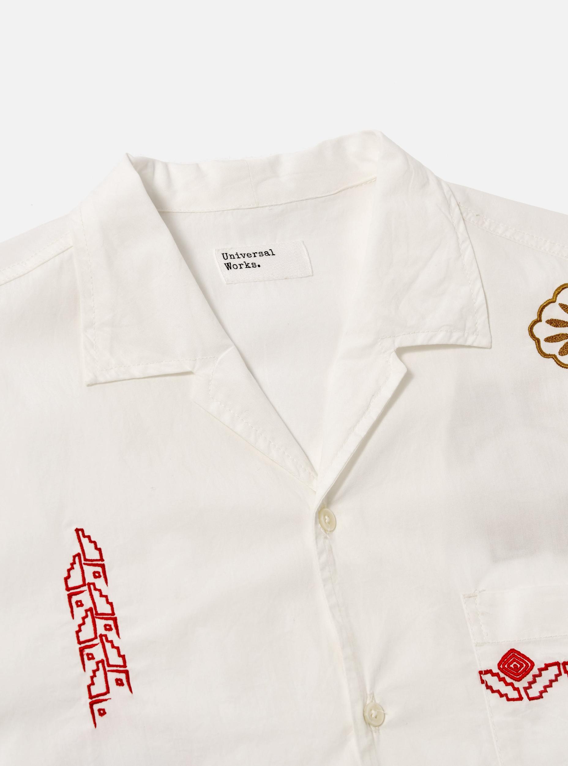 Universal Works Minari Shirt in Embroidered Ecru Poplin Product Image