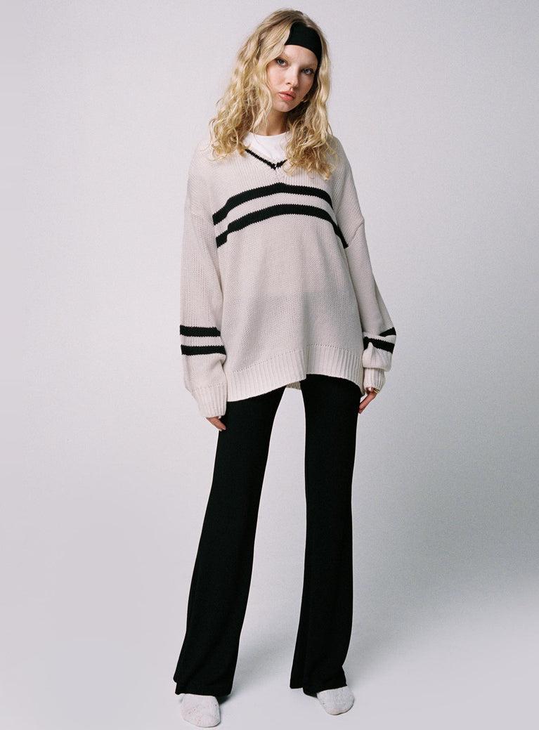 Cherize Ribbon Stitch Pant Black Product Image