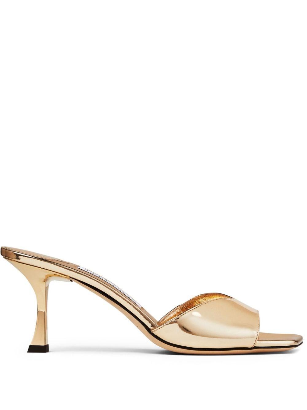 JIMMY CHOO Skye 70 Metallic Leather Sandals In Gold Product Image