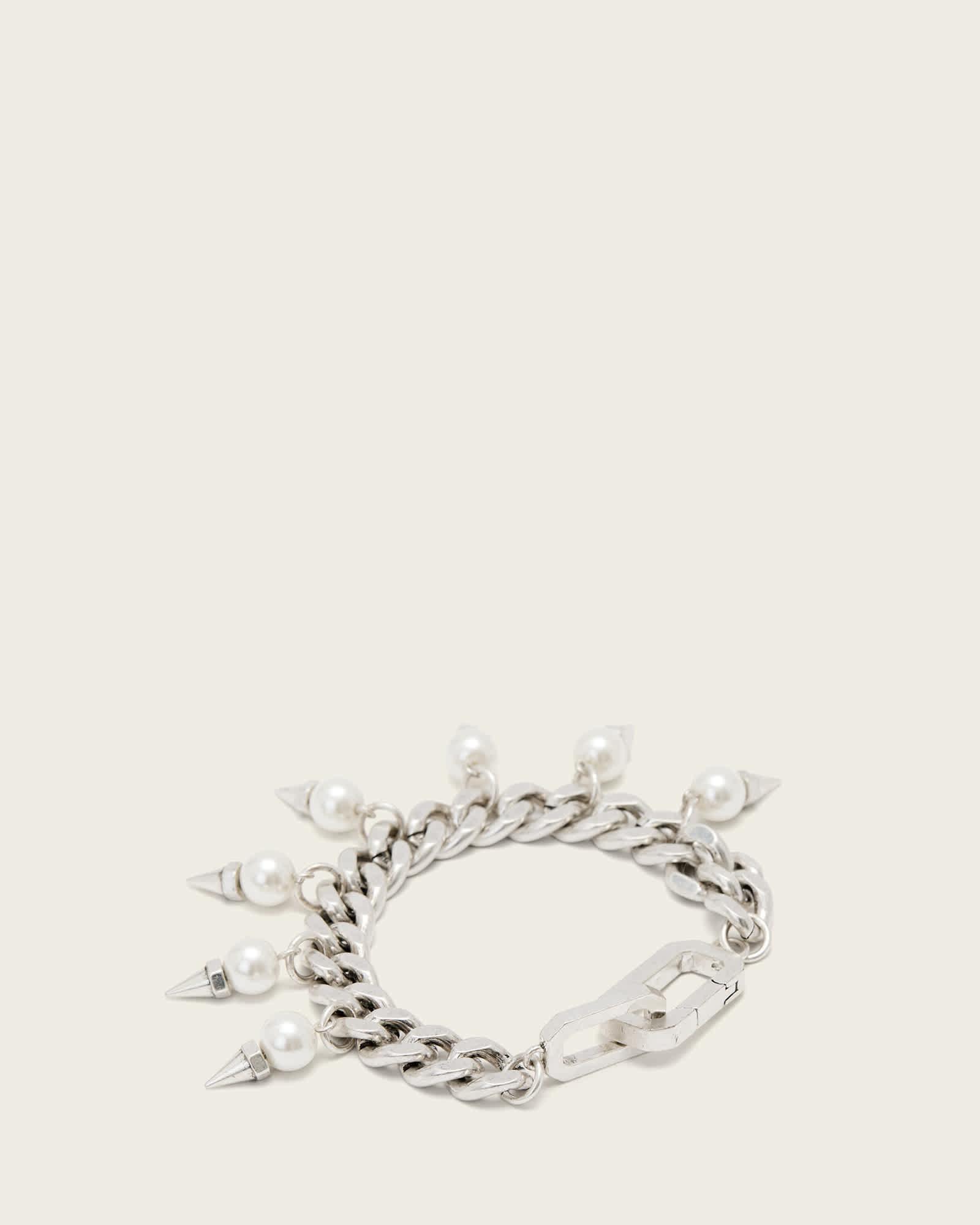 Leor Slim Chain Bracelet WARM SILVER | ALLSAINTS US Product Image