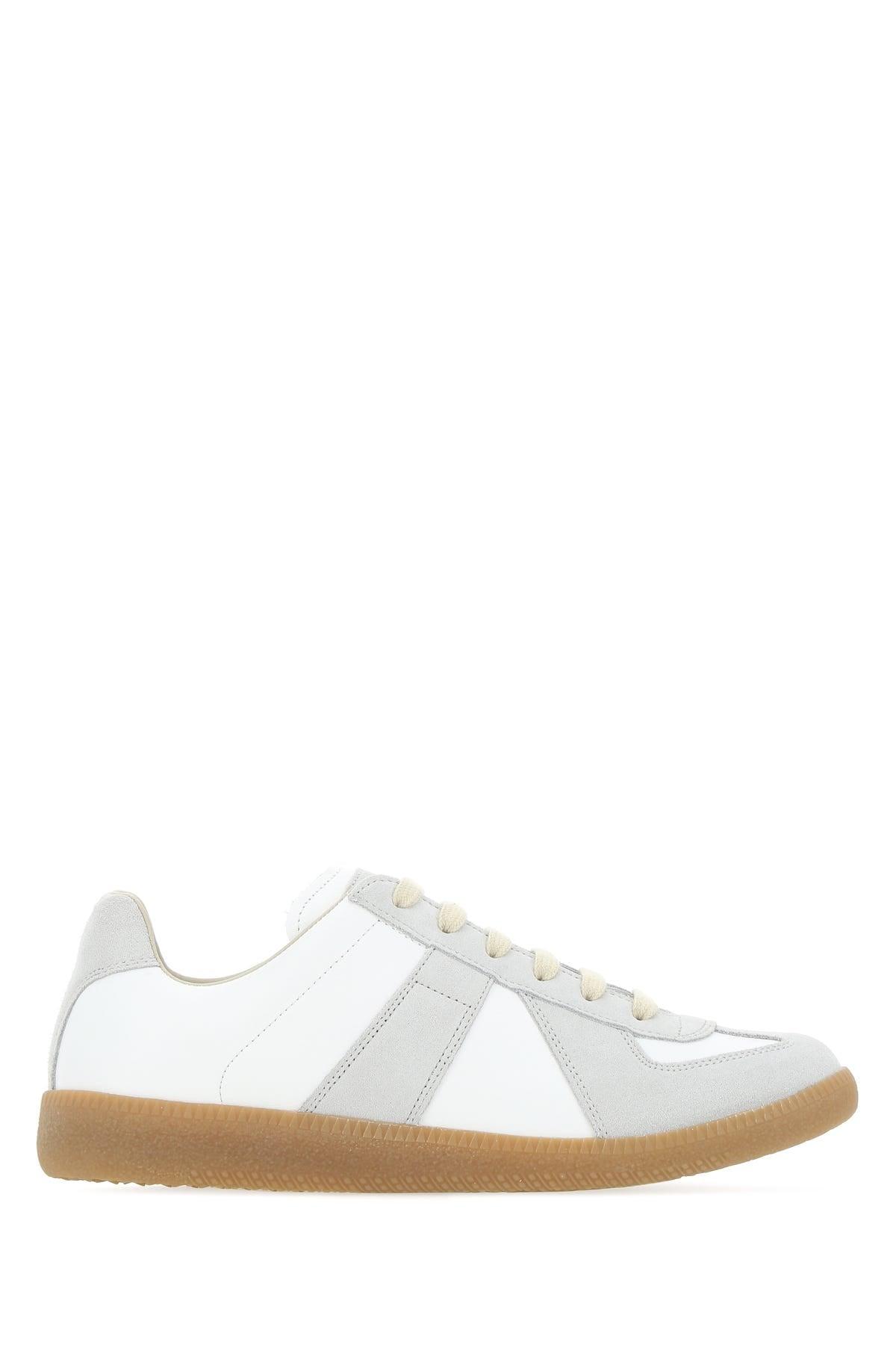 MAISON MARGIELA Replica Leather And Suede Sneakers In White Product Image
