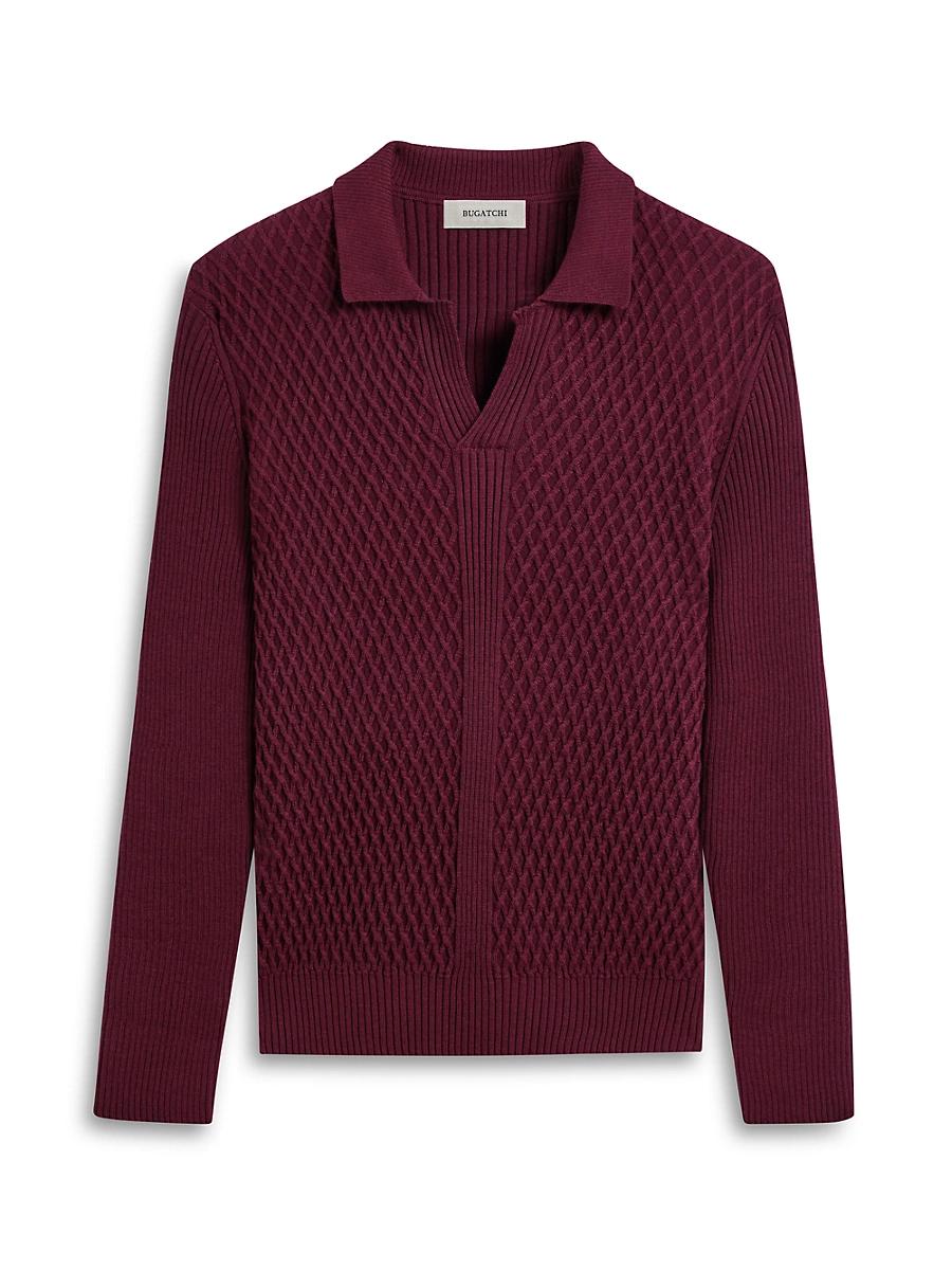 Mens Ribbed Wool Johnny Collar Sweater Product Image