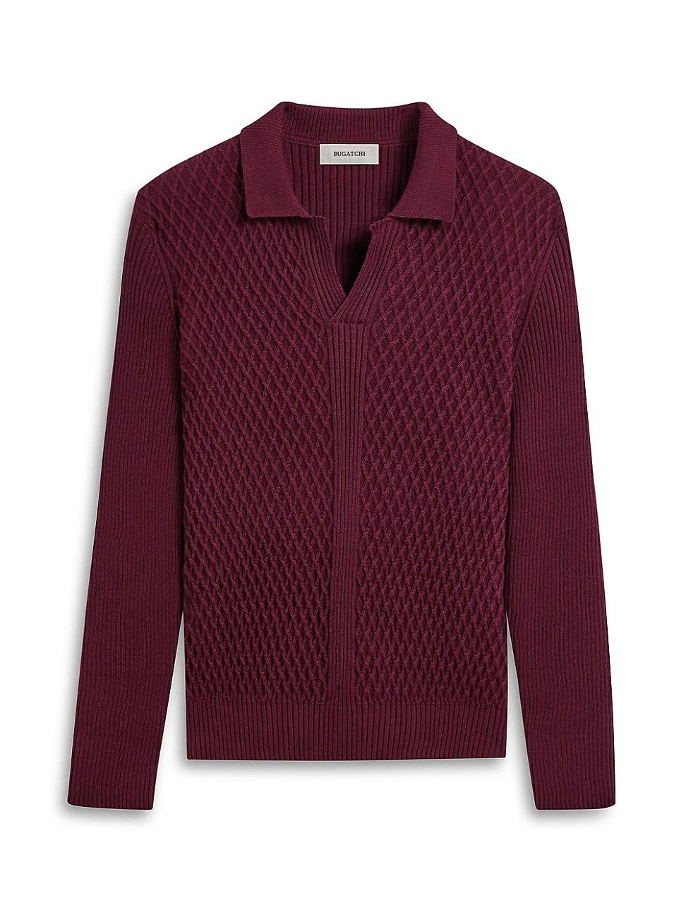 Mens Ribbed Wool Johnny Collar Sweater Product Image