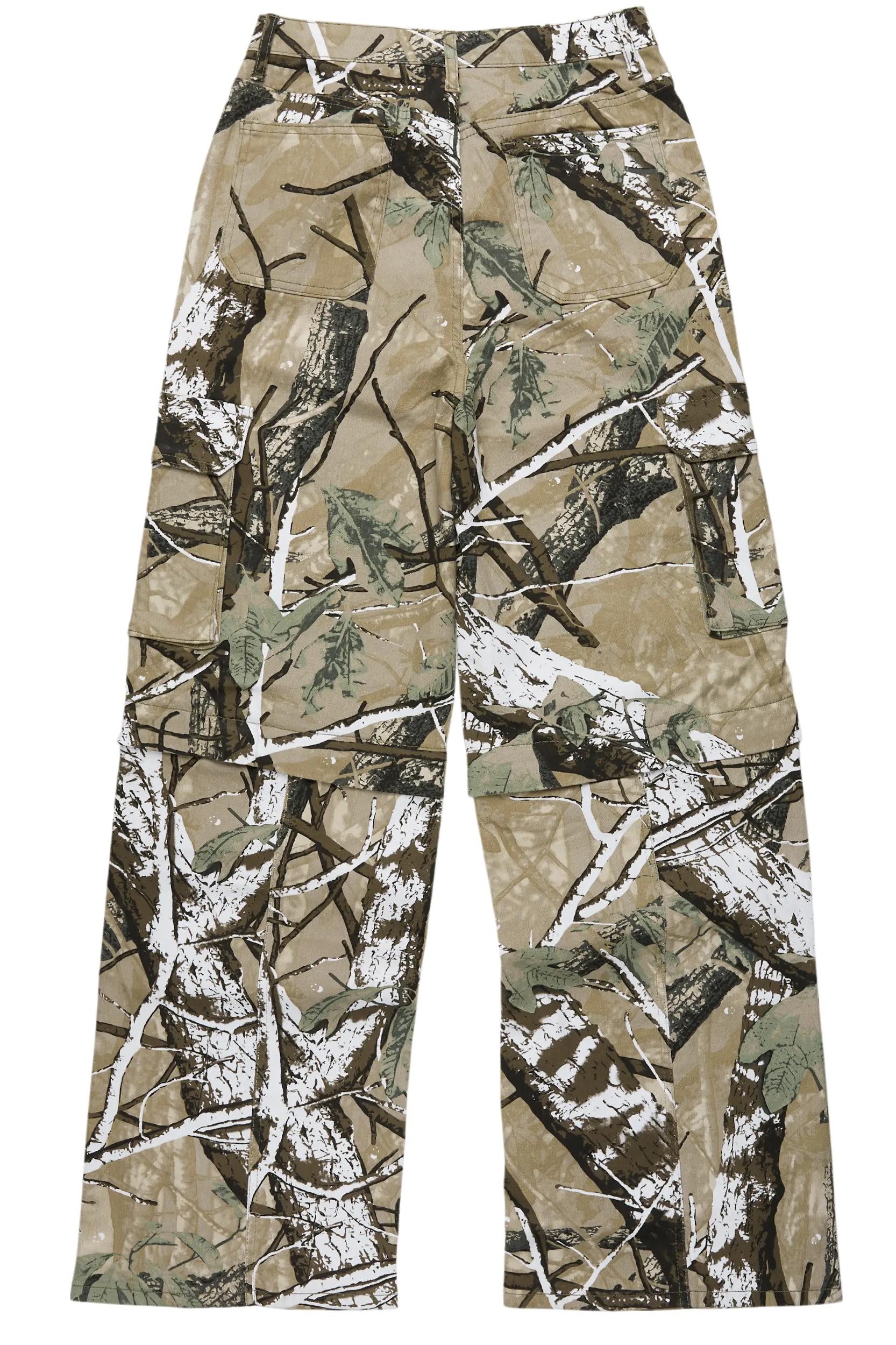 Precious Tree Camo Baggy Stacked Jean Female Product Image