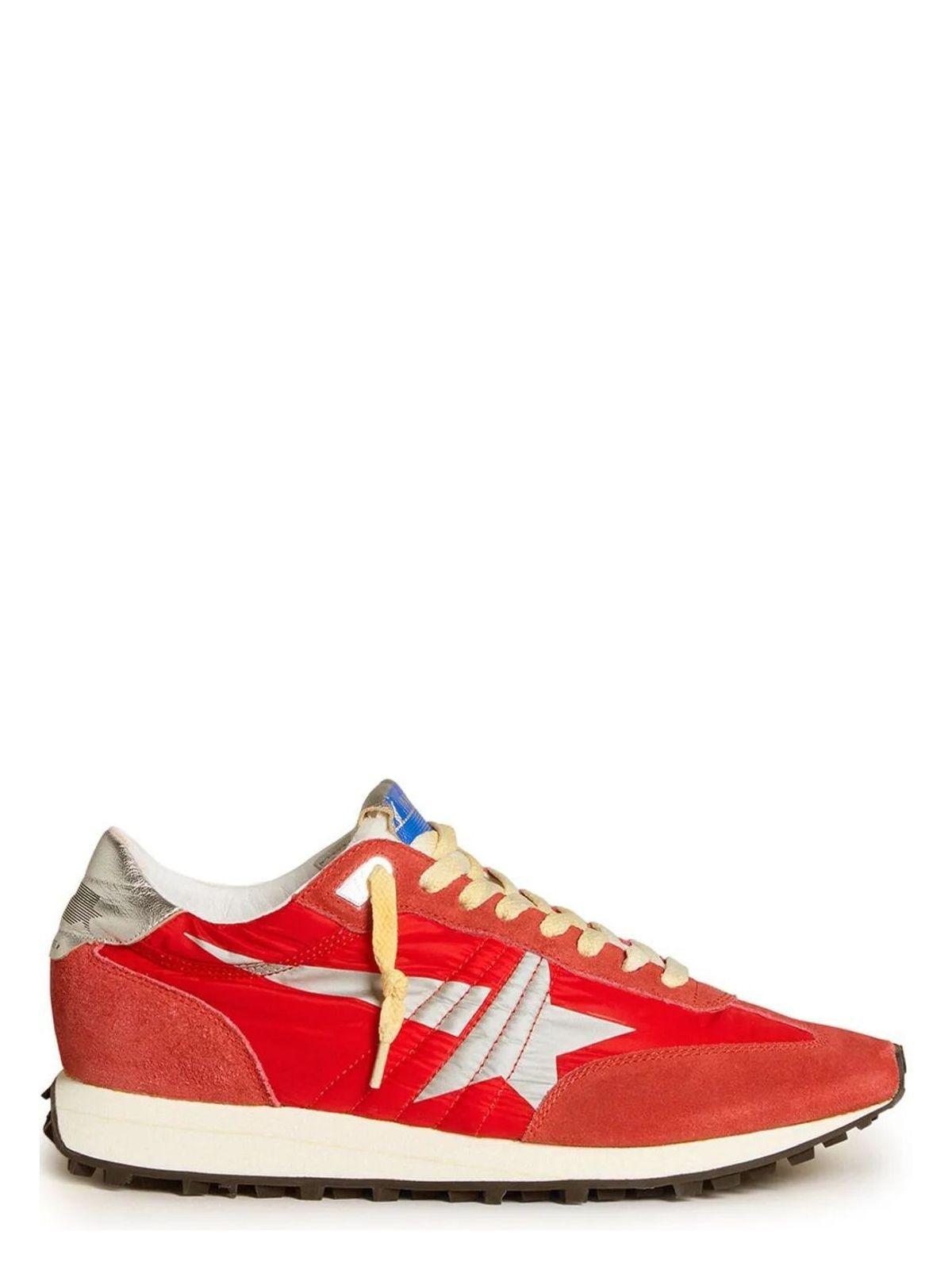 GOLDEN GOOSE Marathon Sneakers With Red Nylon Upper And Silver Star Shoes Product Image