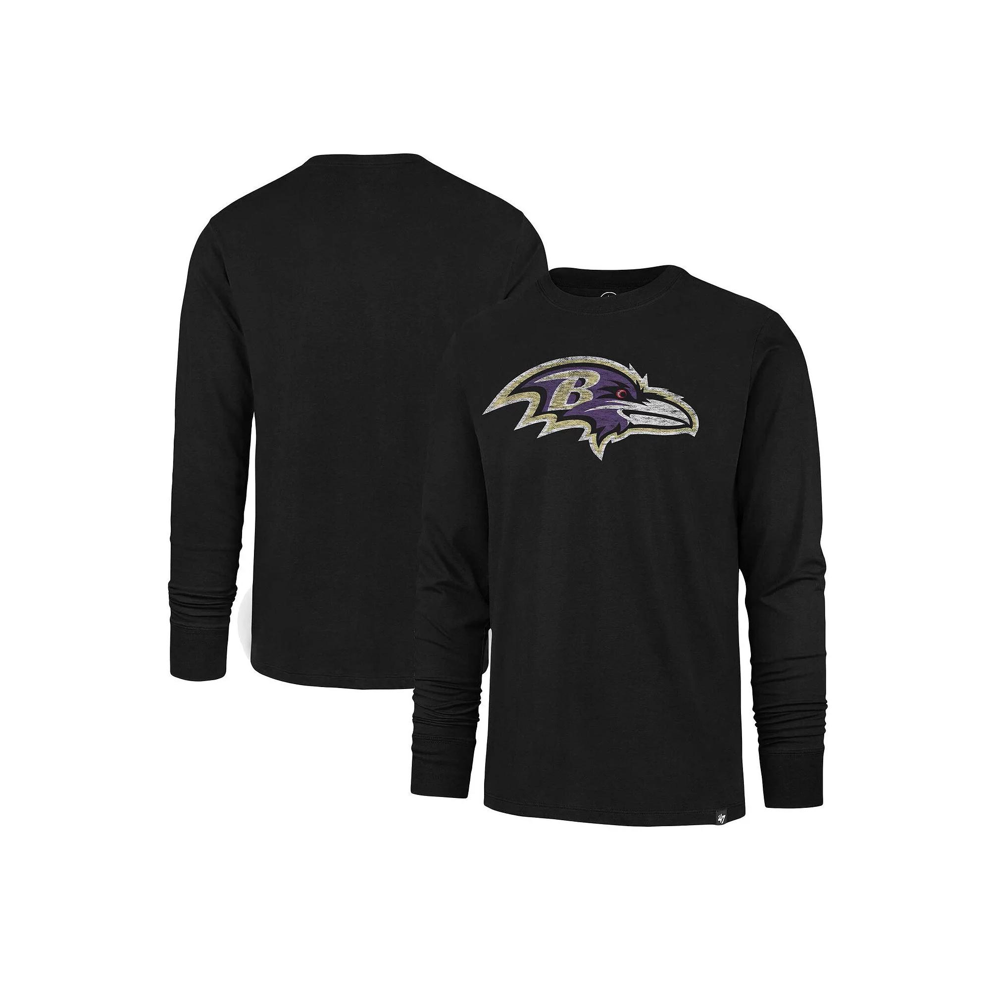 Men's '47 Black Baltimore Ravens Premier Franklin Long Sleeve T-Shirt,  Product Image