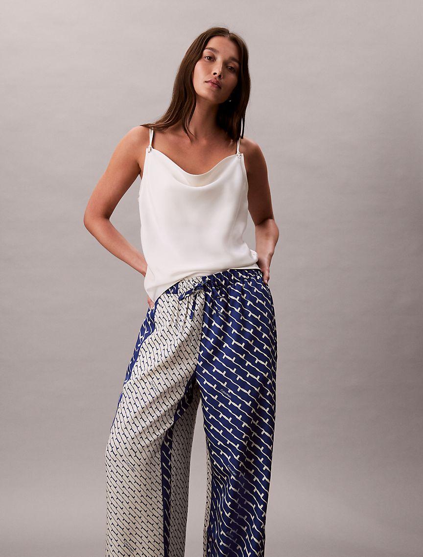 Printed Viscose Twill Wide Leg Pants Product Image