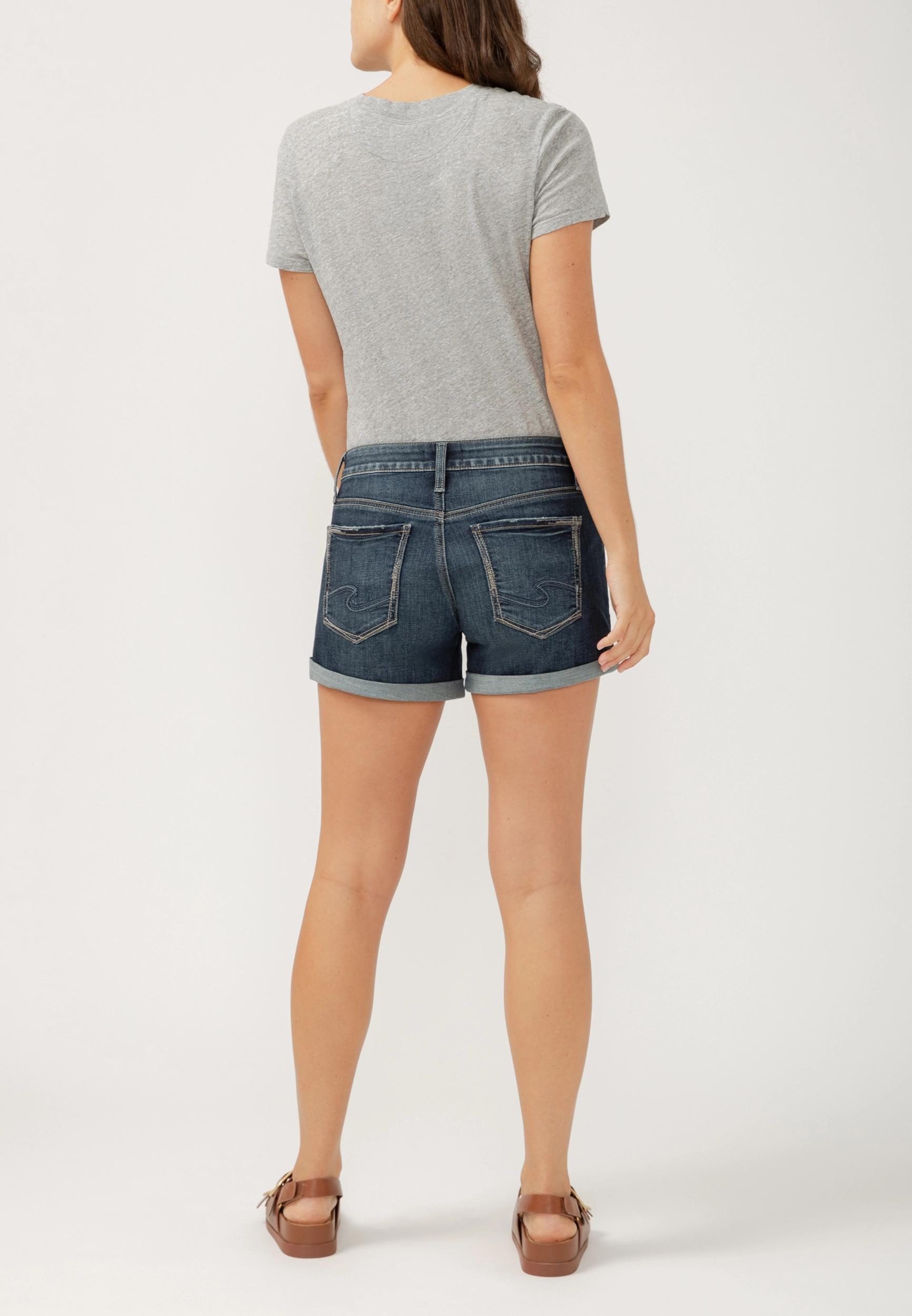 Silver Jeans Co. Silver Jeans Co. Womens Mid Rise Luxe Stretch Rolled Hem 4.5In Boyfriend Shorts Denim - Maurices Product Image