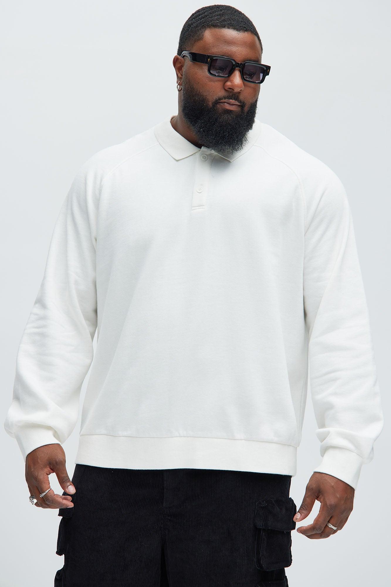 Tyson Late Night Raglan Long Sleeve Polo - Off White Product Image