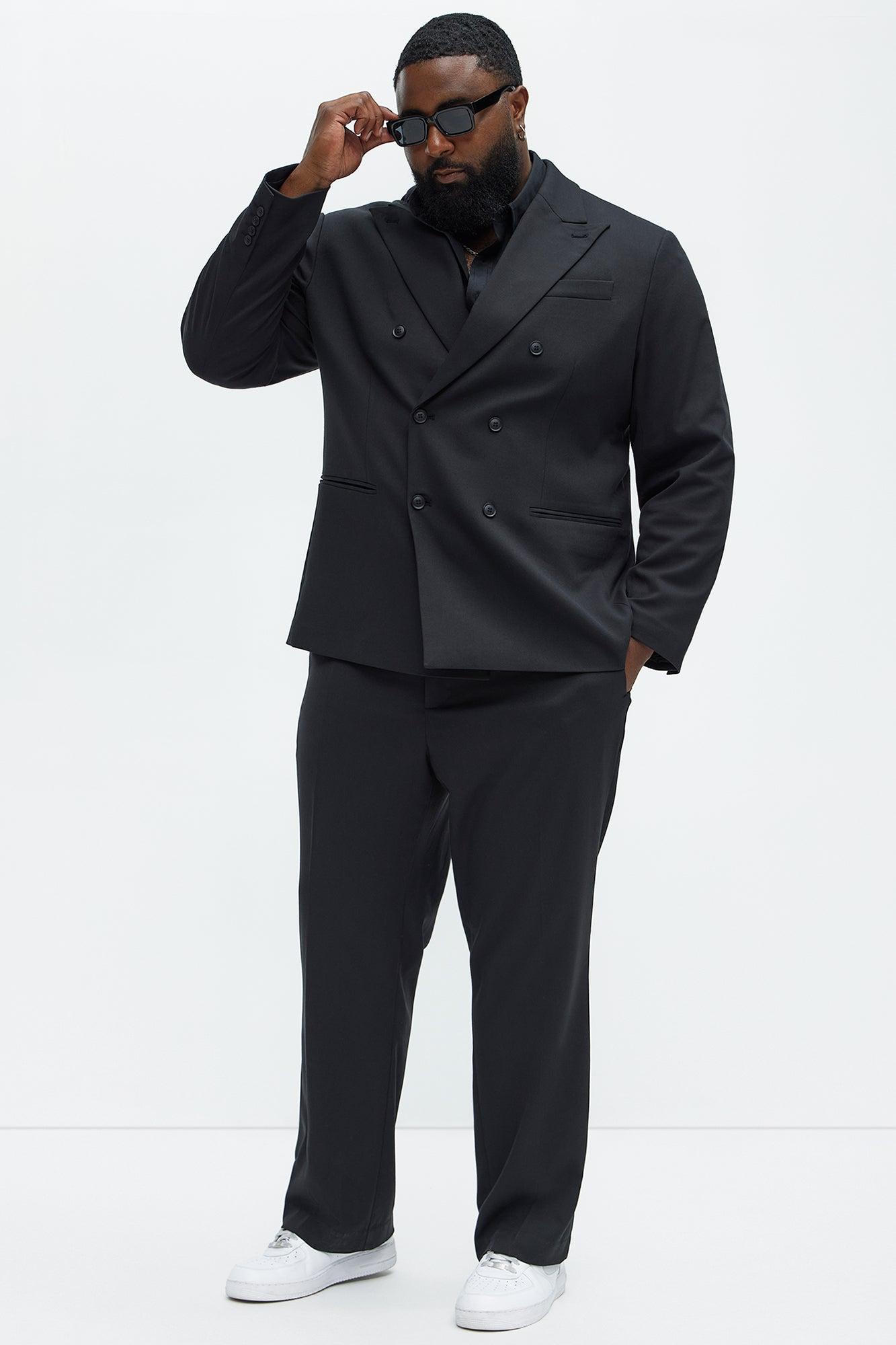 High Peak Lapel Suit Blazer - Black Product Image