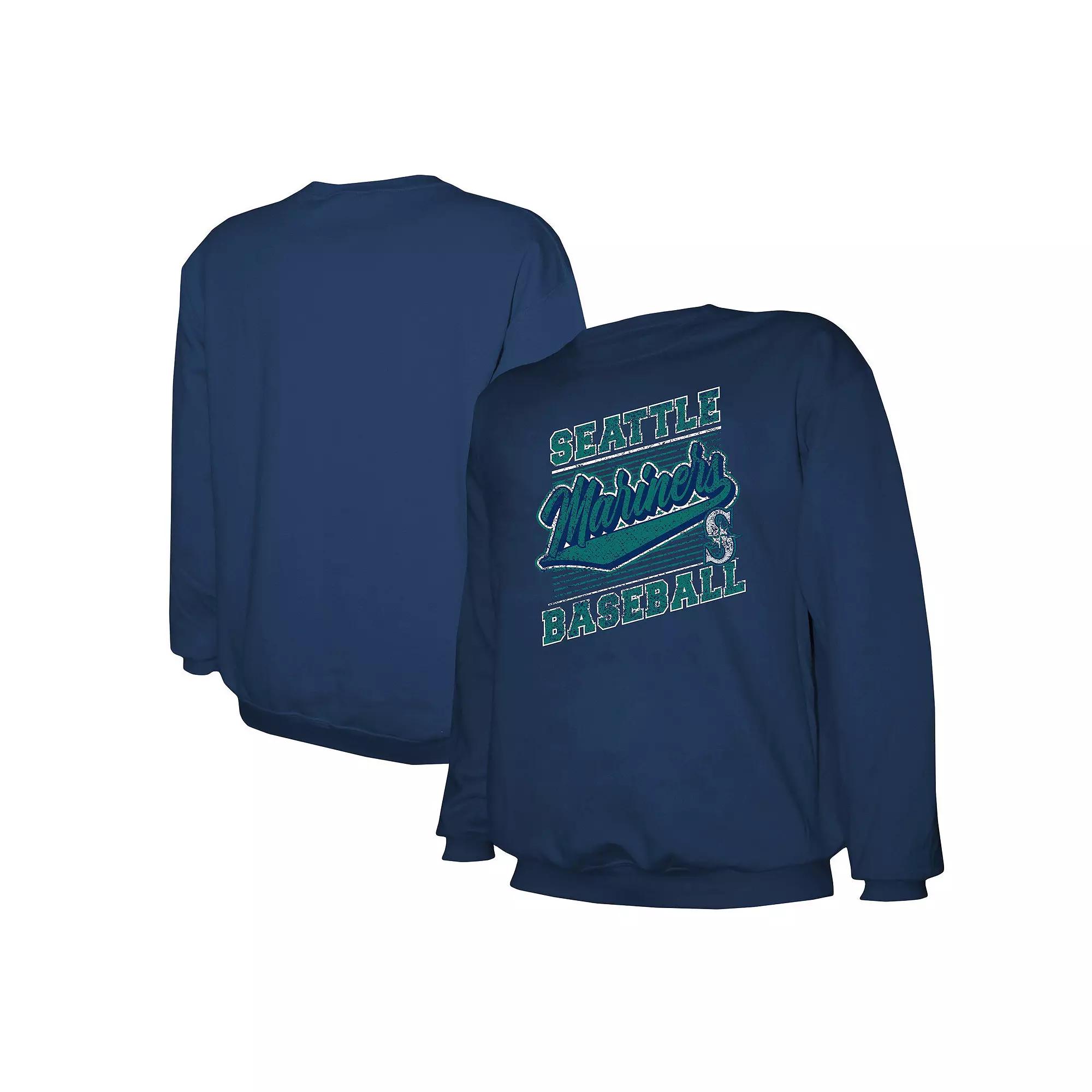 Men's Stitches Navy Seattle Mariners Pullover Sweatshirt, Size: Medium, Blue Product Image