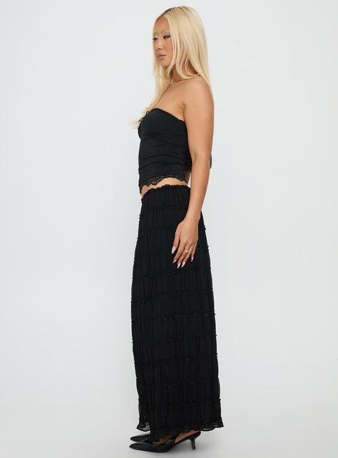 Estefania Maxi Skirt Black Product Image