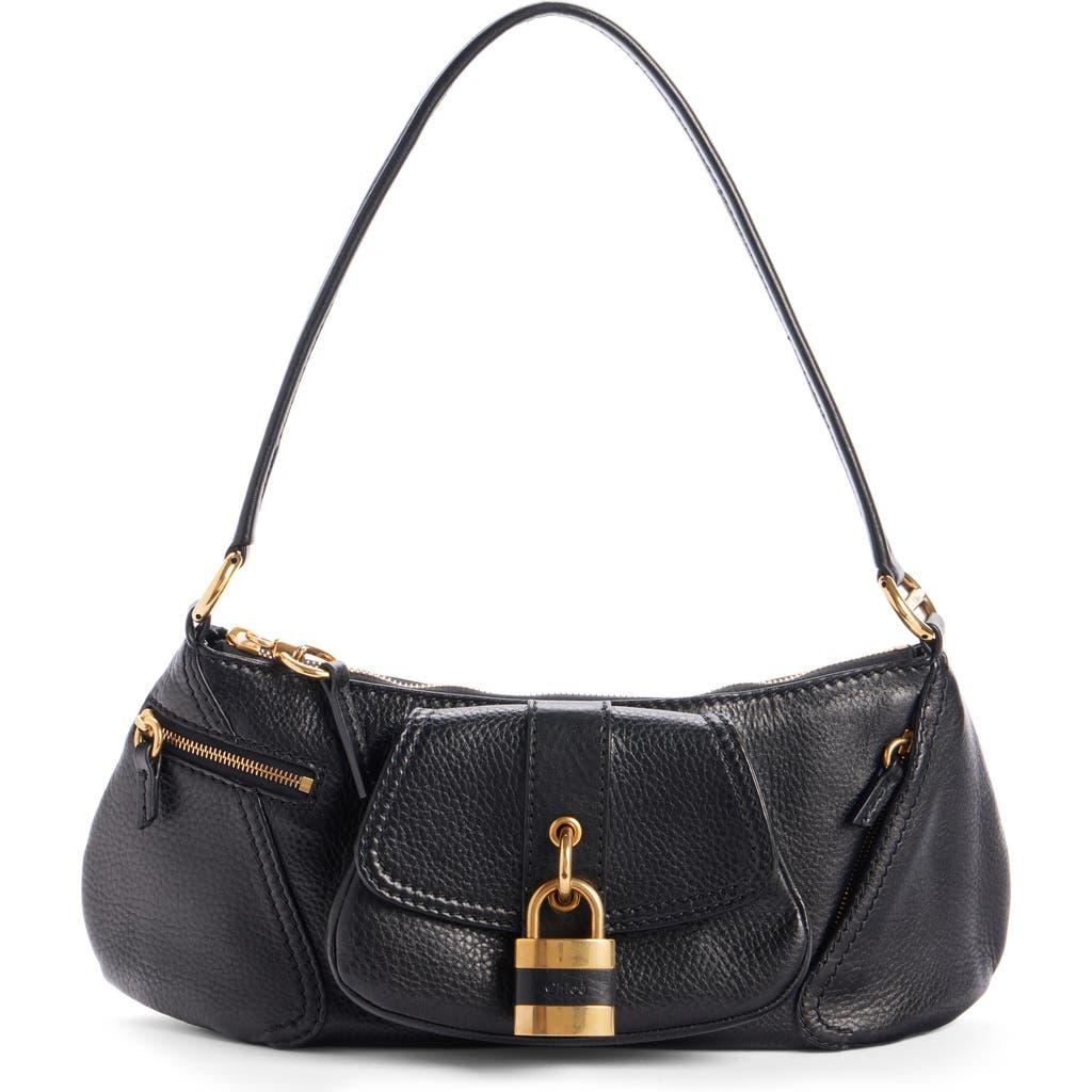 CHLOÉ The 99 Embellished Textured-leather Shoulder Bag In Black Product Image