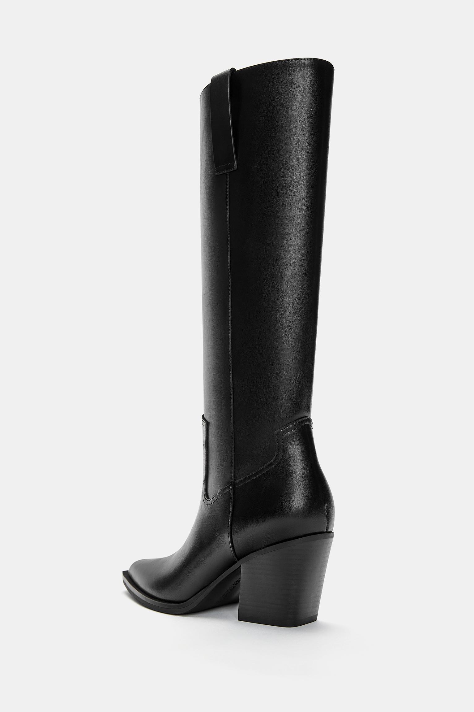 High-heel cowboy knee-high boots Product Image