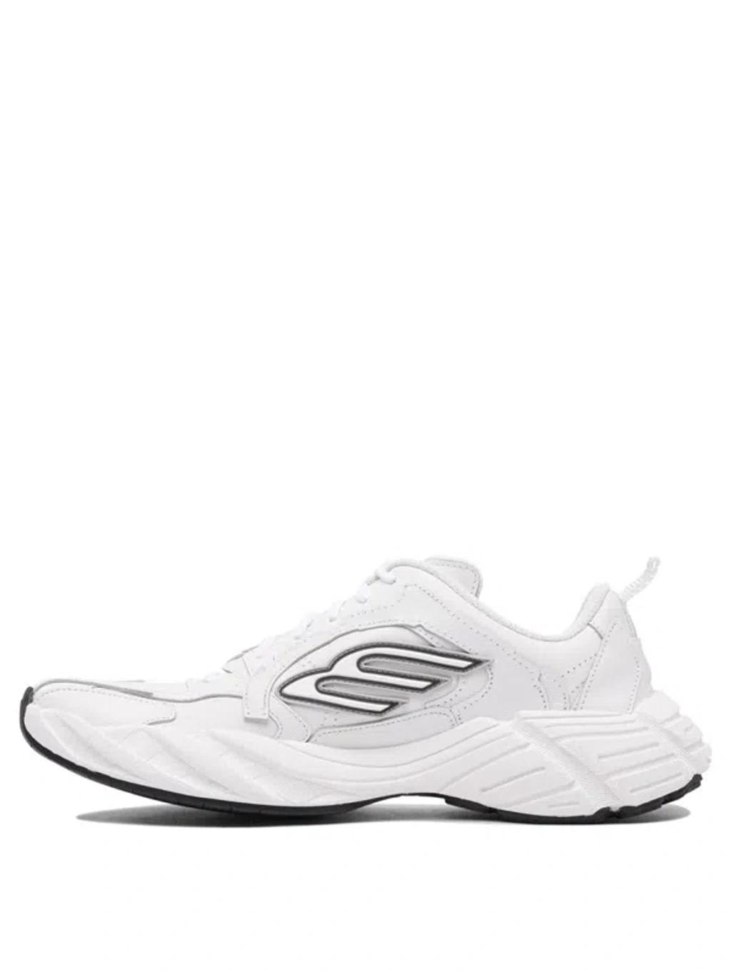 BALENCIAGA Men White Cowskin And Polyester Monday Shoe Sneakers Product Image