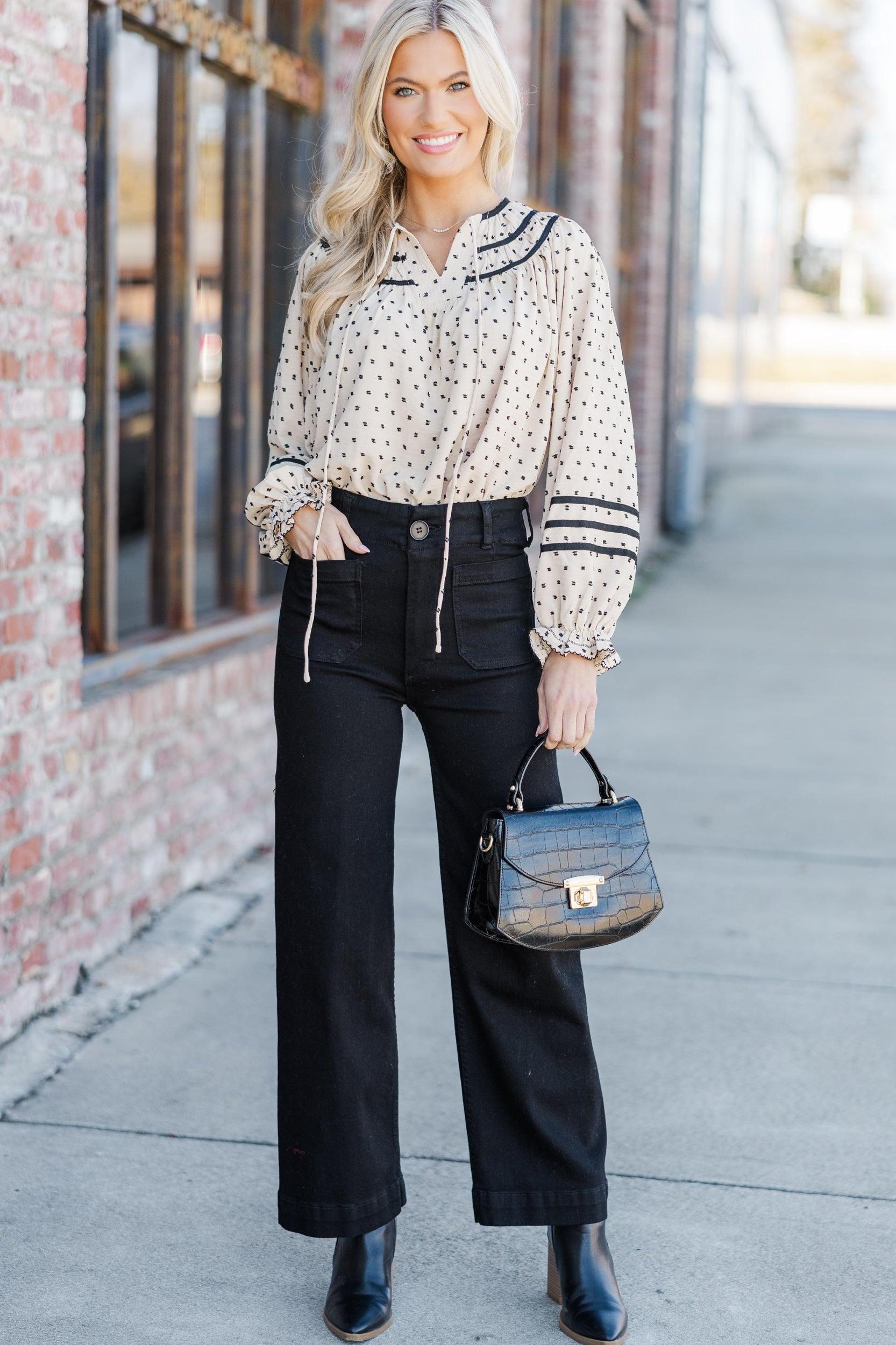 Soon To Be Tan Ditsy Dotted Blouse Female Product Image