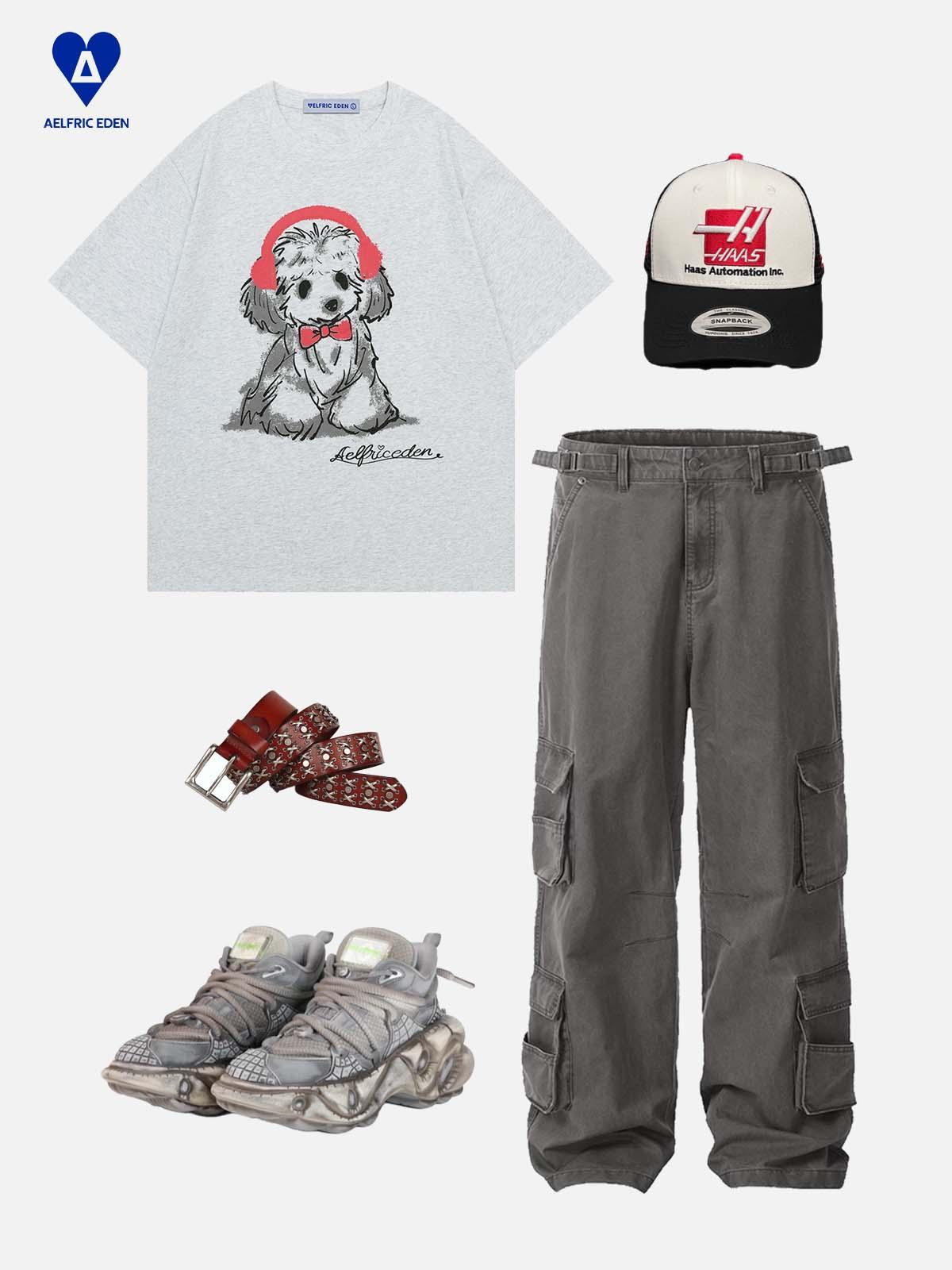 Aelfric Eden Cartoon Headphone Puppy Print Tee Product Image