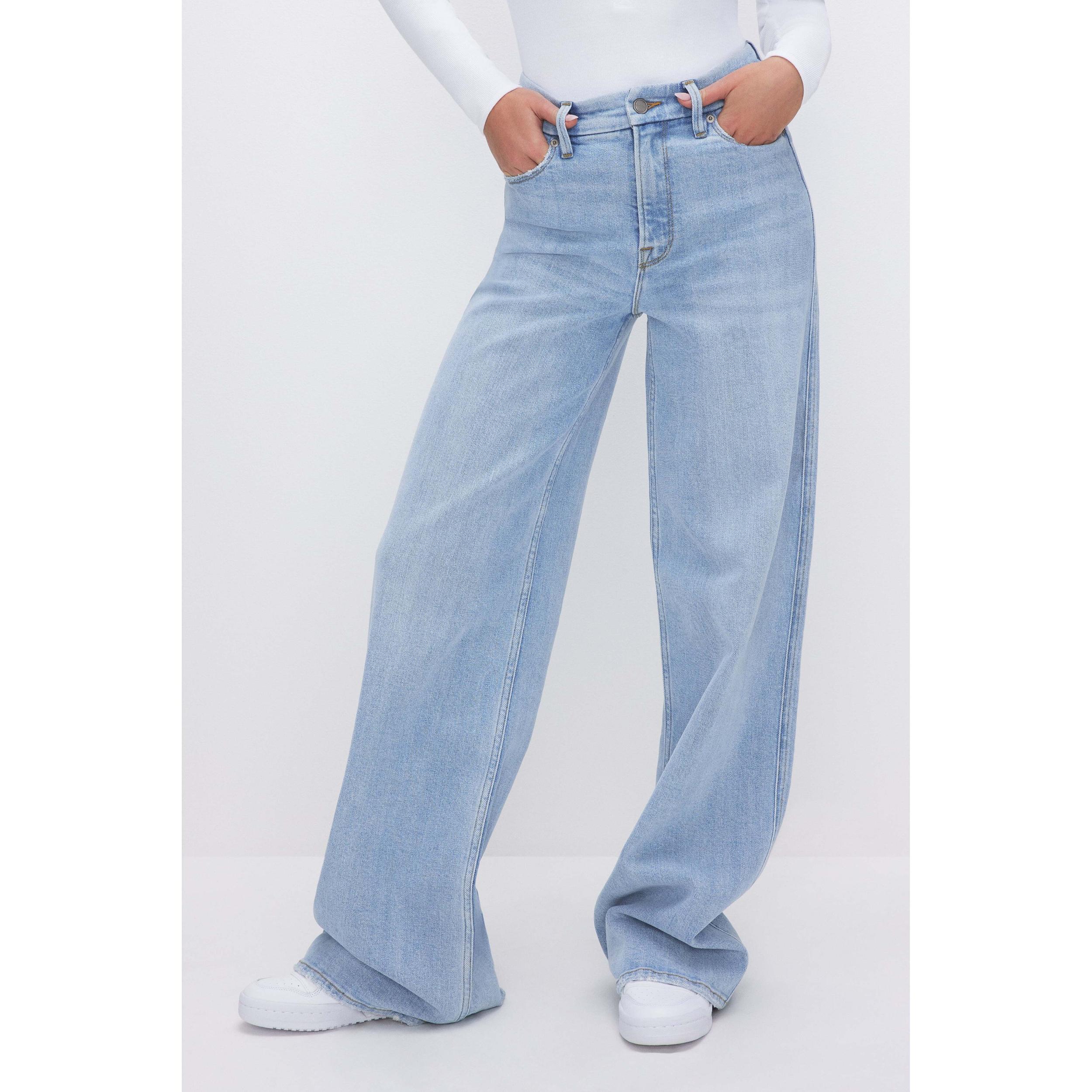 Womens Good Skate Wide Leg Jeans | Indigo, 4 Size 28 Plus | Good American by Khlo Kardashian Product Image