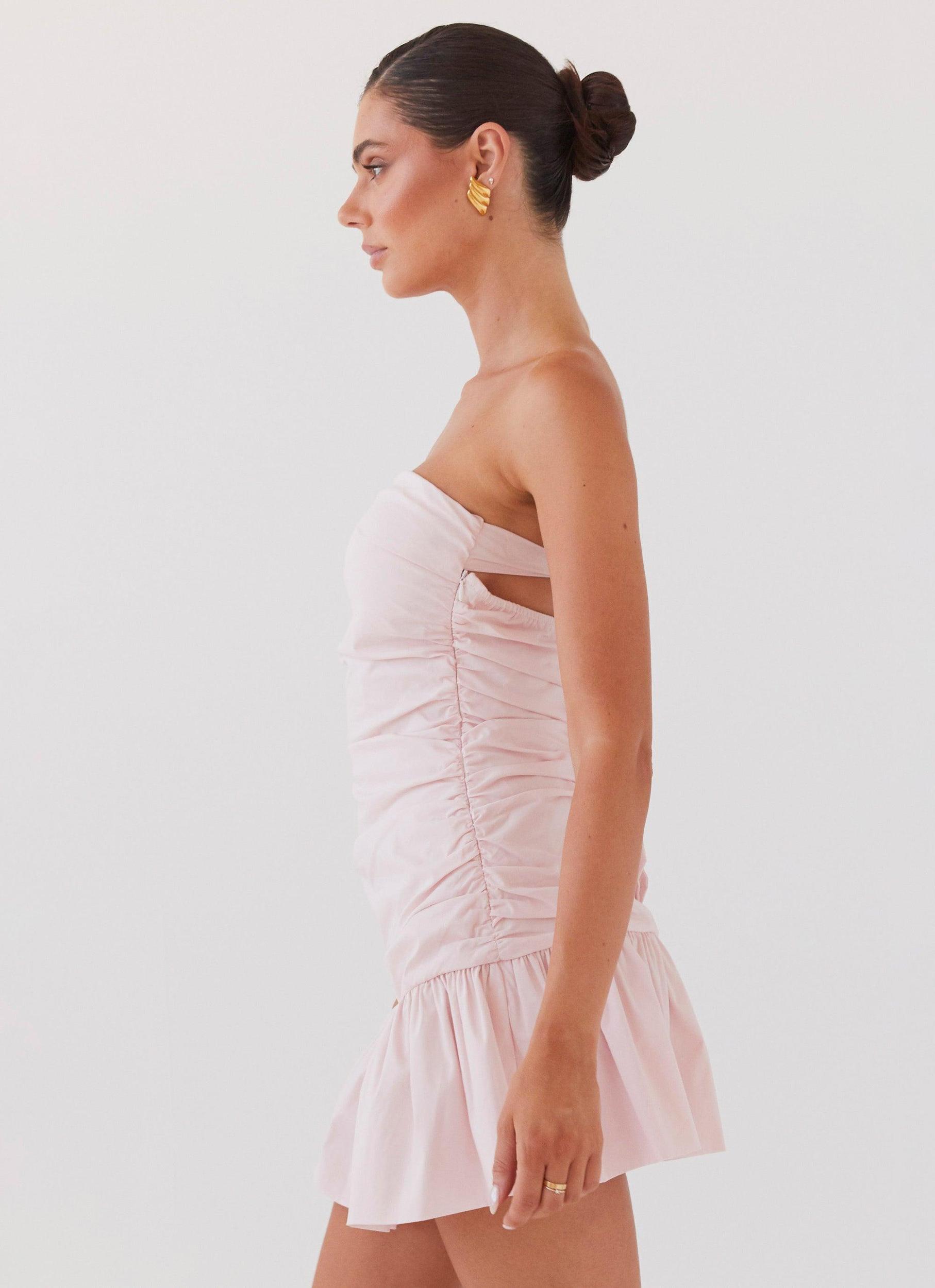 Dear Taylor Ruched Mini Dress - Pink Cloud Product Image