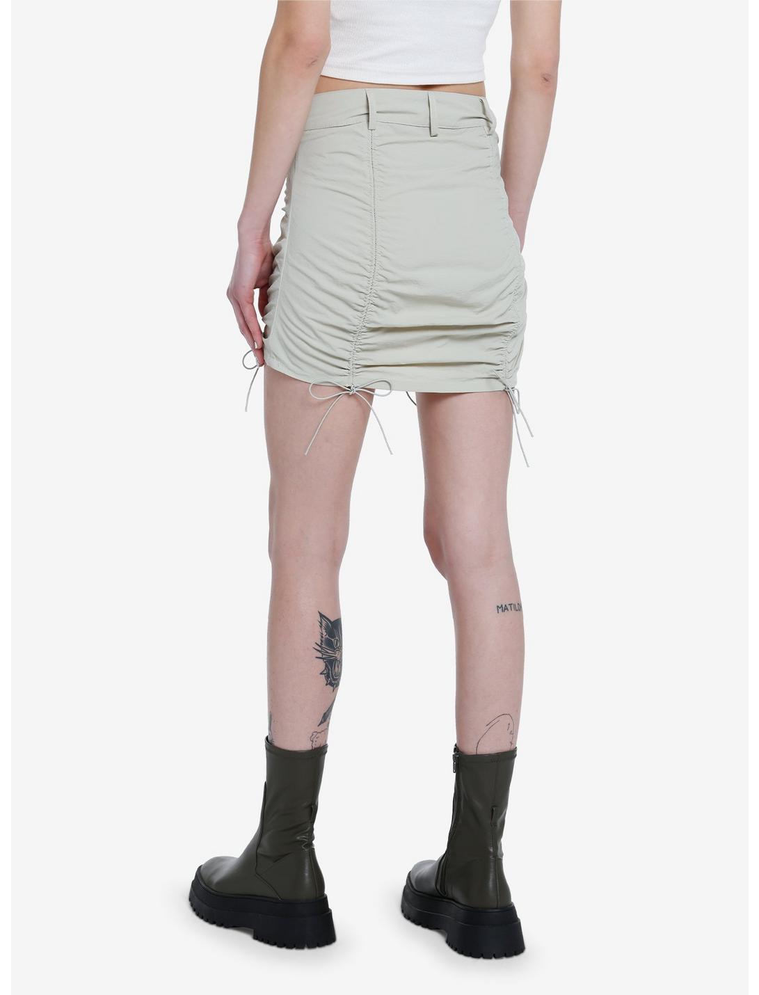 Tan Ruched Mini Skirt Product Image