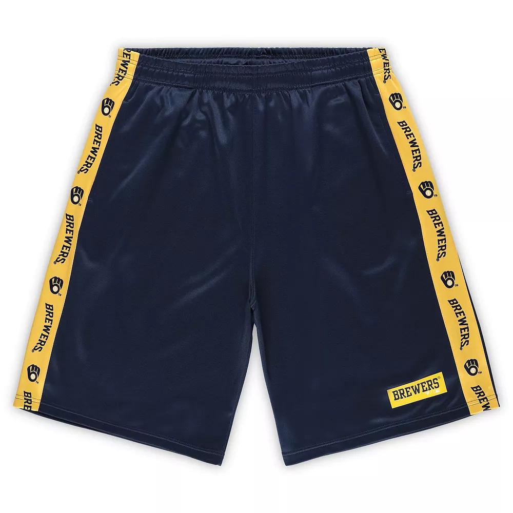 Men's Profile Navy Milwaukee Brewers Big & Tall Fleece Shorts, Size: 5XB, Blue Product Image