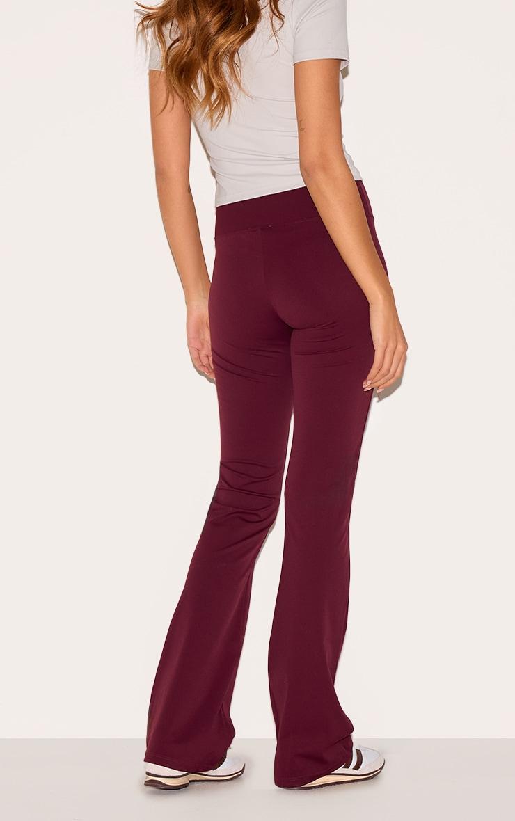 Burgundy Sculpt Straight Leg Yoga Pants Product Image