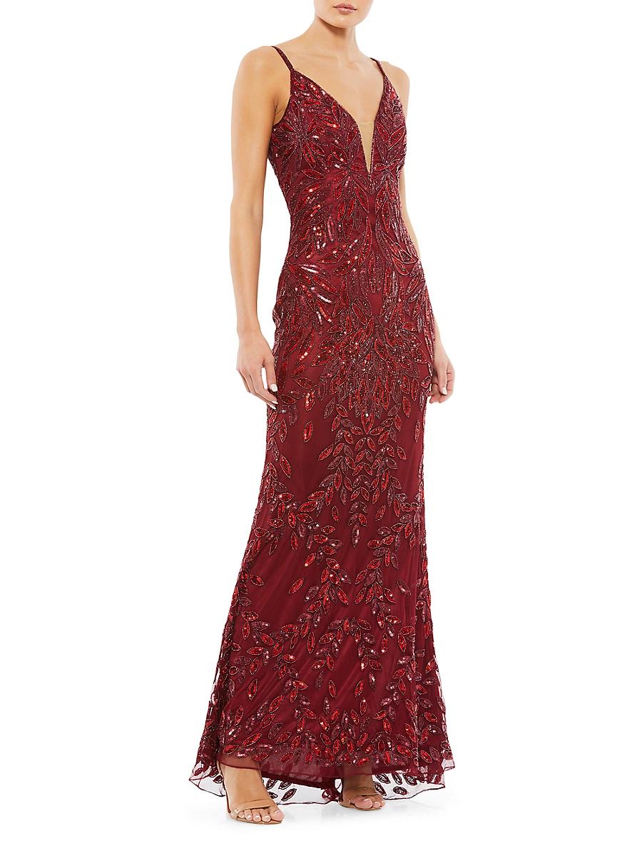 Mac Duggal Embellished Leaf Evening Gown Product Image