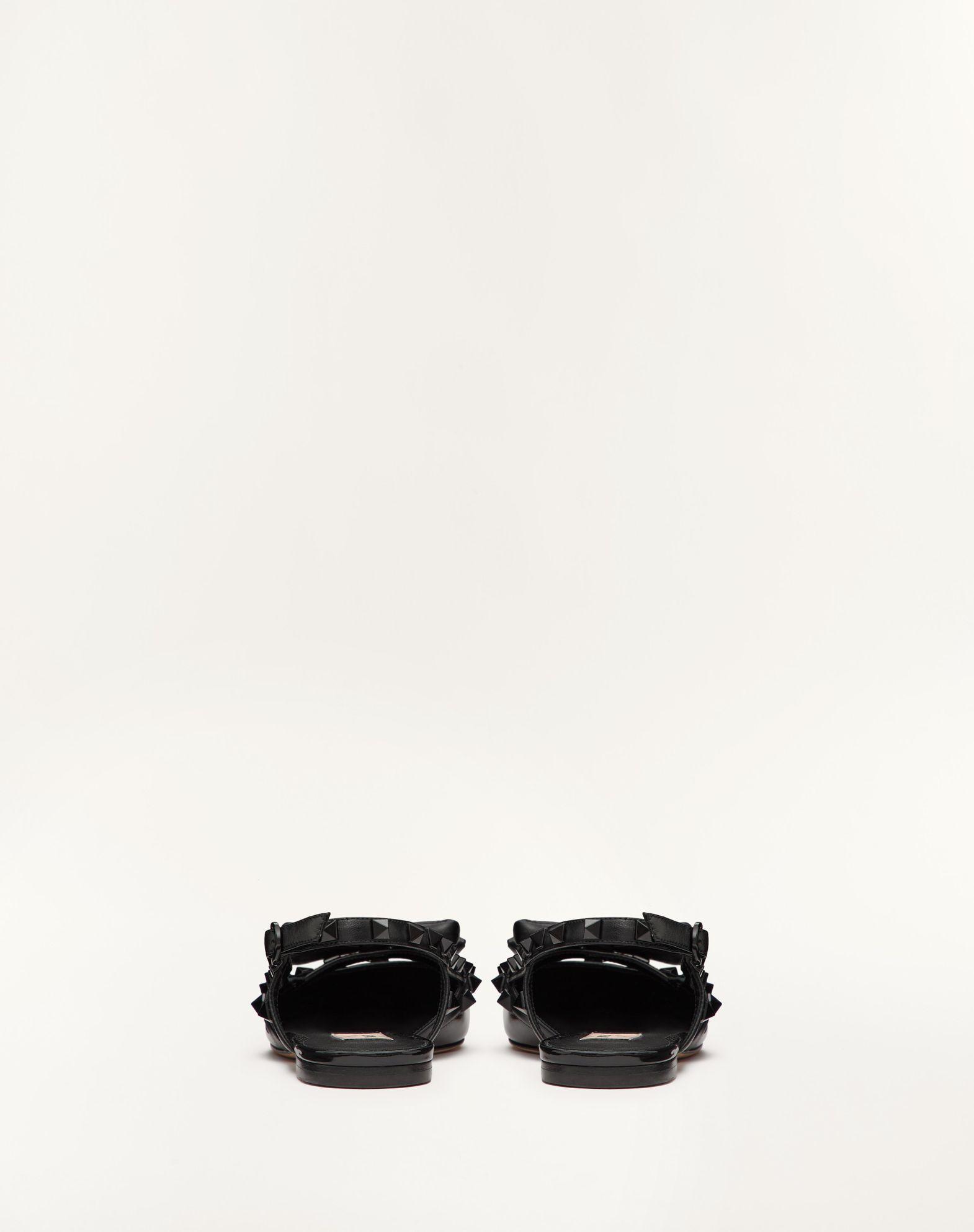 Rockstud Bow Slingback Ballerina In Patent Leather With Tone-On-Tone Studs Product Image