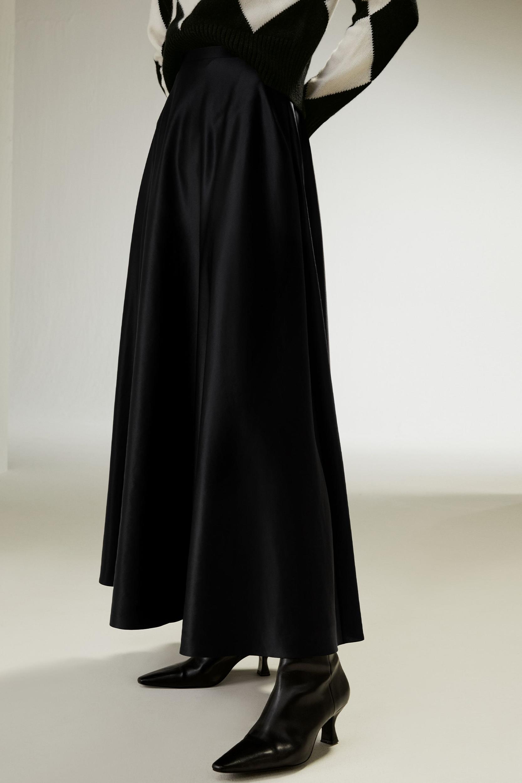 LILYSILK Black Silk Skirt Womens Premium Silk Luxurious Flowing Hem Skirt 6 Product Image