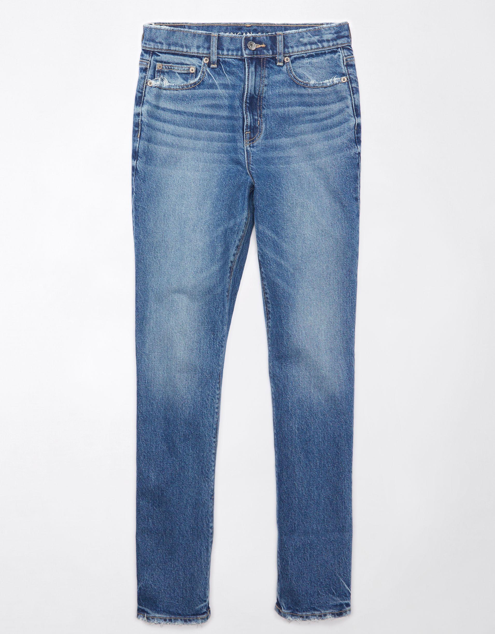 AE Stretch Super High-Waisted Straight Jean Product Image