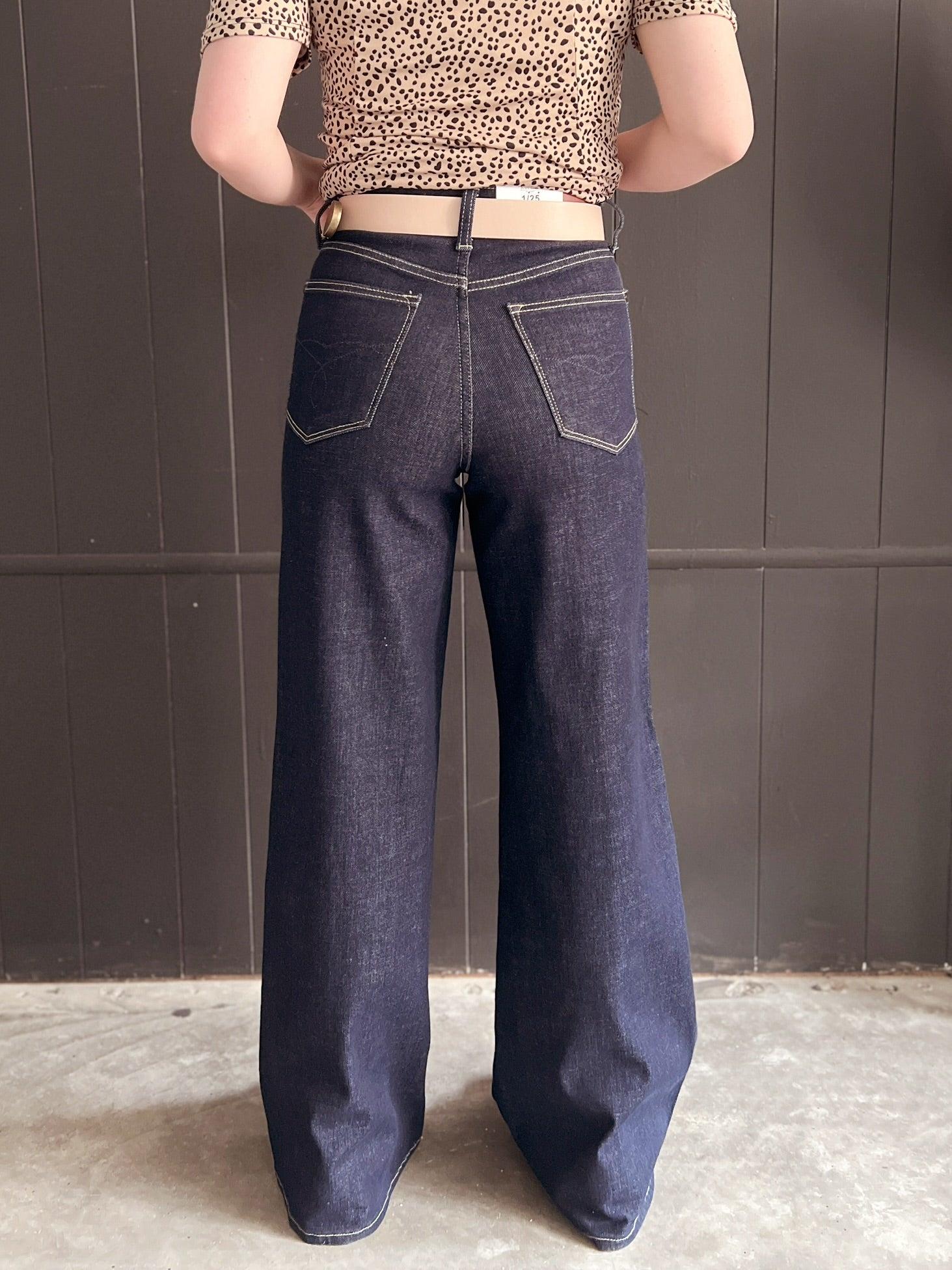 Judy Blue High Rise Dark Wash Wide Leg Jeans Product Image