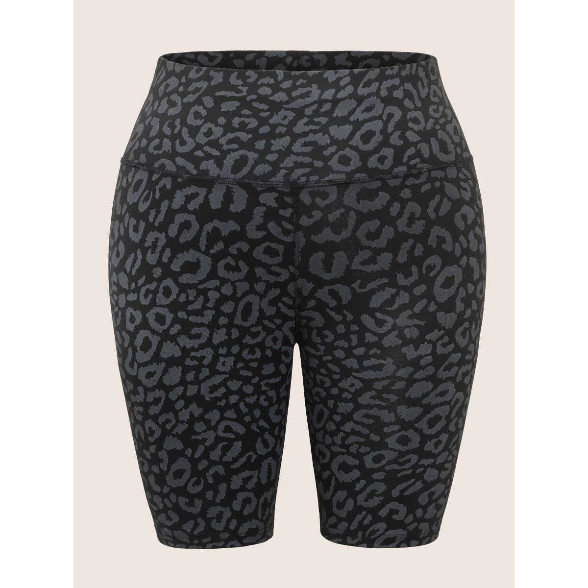 Plus Size Leopard Print High Rise Skinny Leggings Women BlackFlower Casual High stretch Skinny High Rise Everyday Leggings BloomChic 22-24/3X Product Image