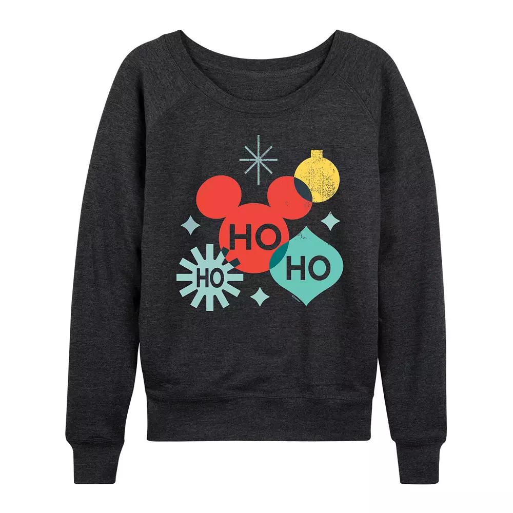 Disney's Mickey Mouse Women's Holiday Shapes French Terry Long Sleeve Tee,  Product Image
