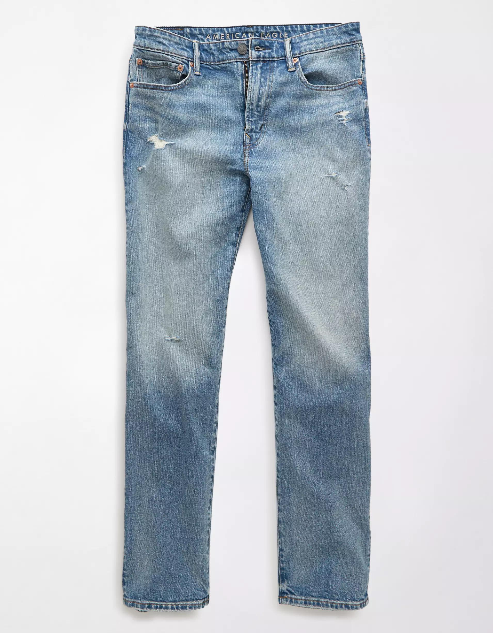 AE EasyFlex +TENCEL™ Fibers Ripped Slim Straight Jean Product Image