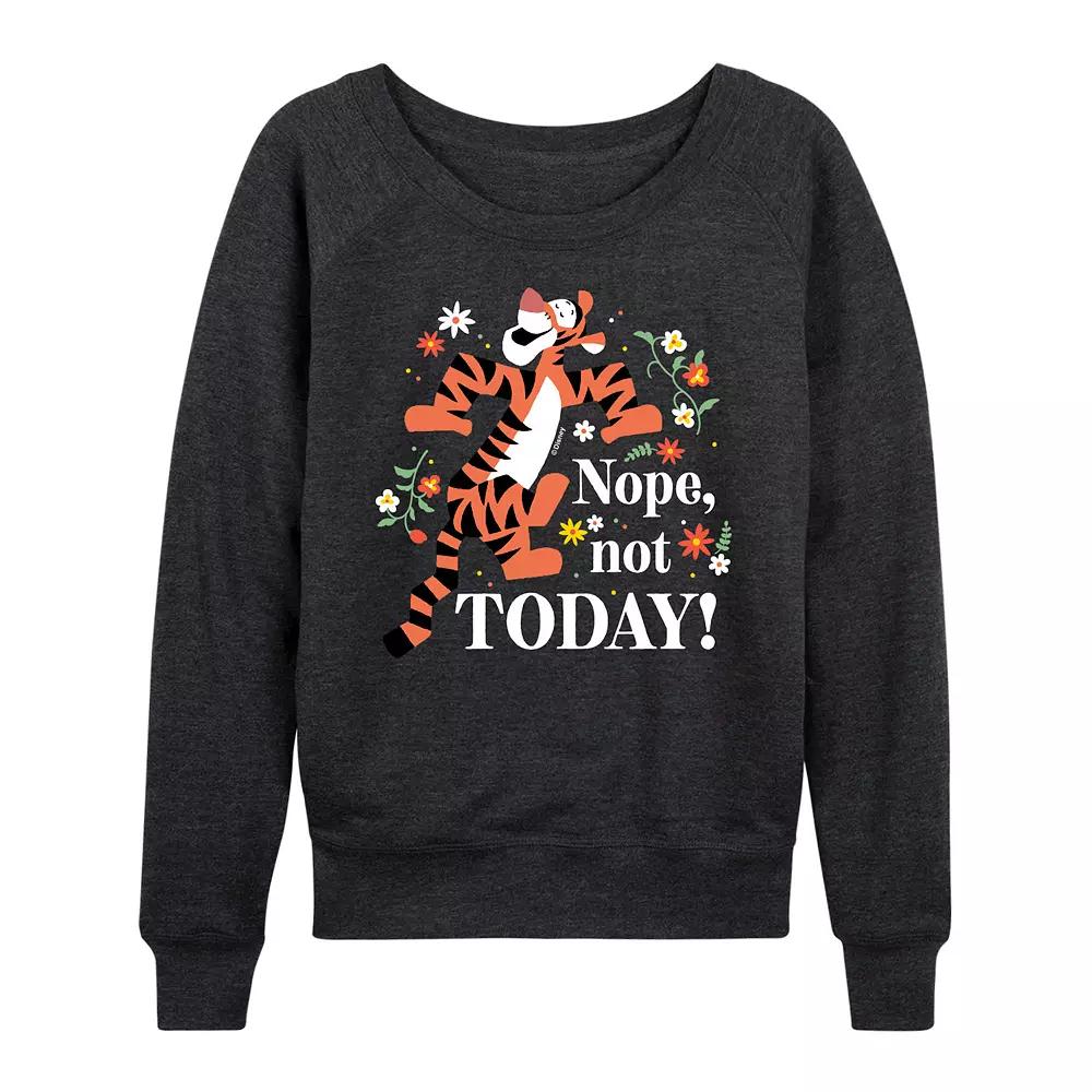 Disney's Winnie the Pooh Tigger Women's Nope Not Today French Terry Long Sleeve Tee, Girl's,  Product Image