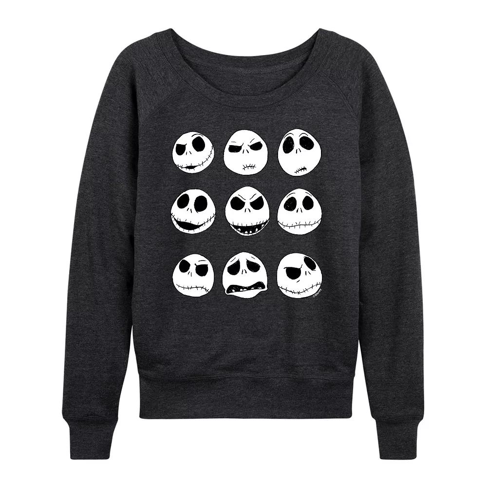 Disney's Nightmare Before Christmas Jack Women's Faces French Terry Long Sleeve Tee,  Product Image