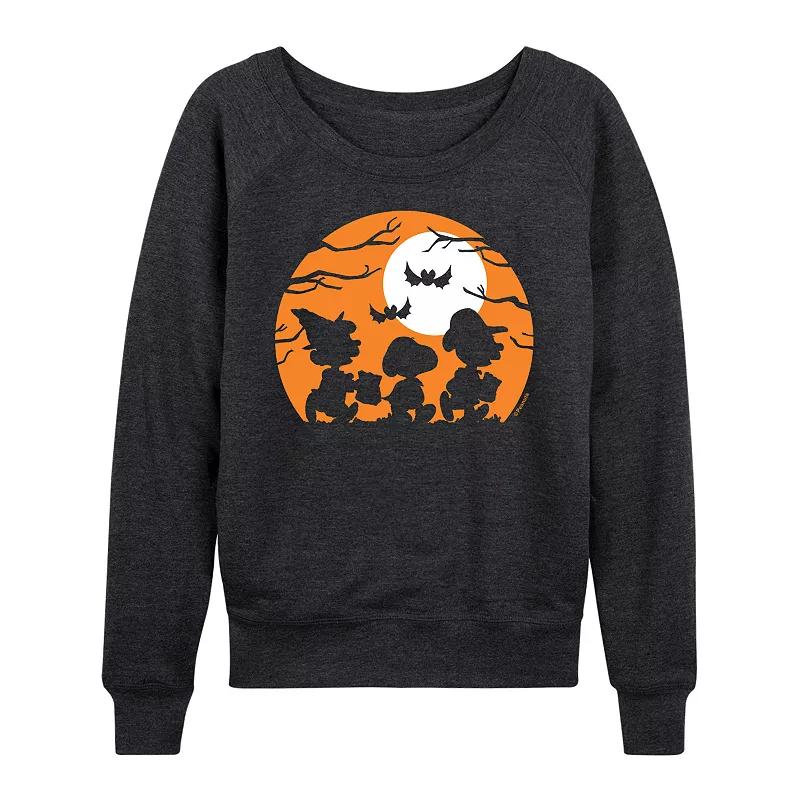 Women's Peanuts Trick Or Treat French Terry Long Sleeve Tee,  Product Image