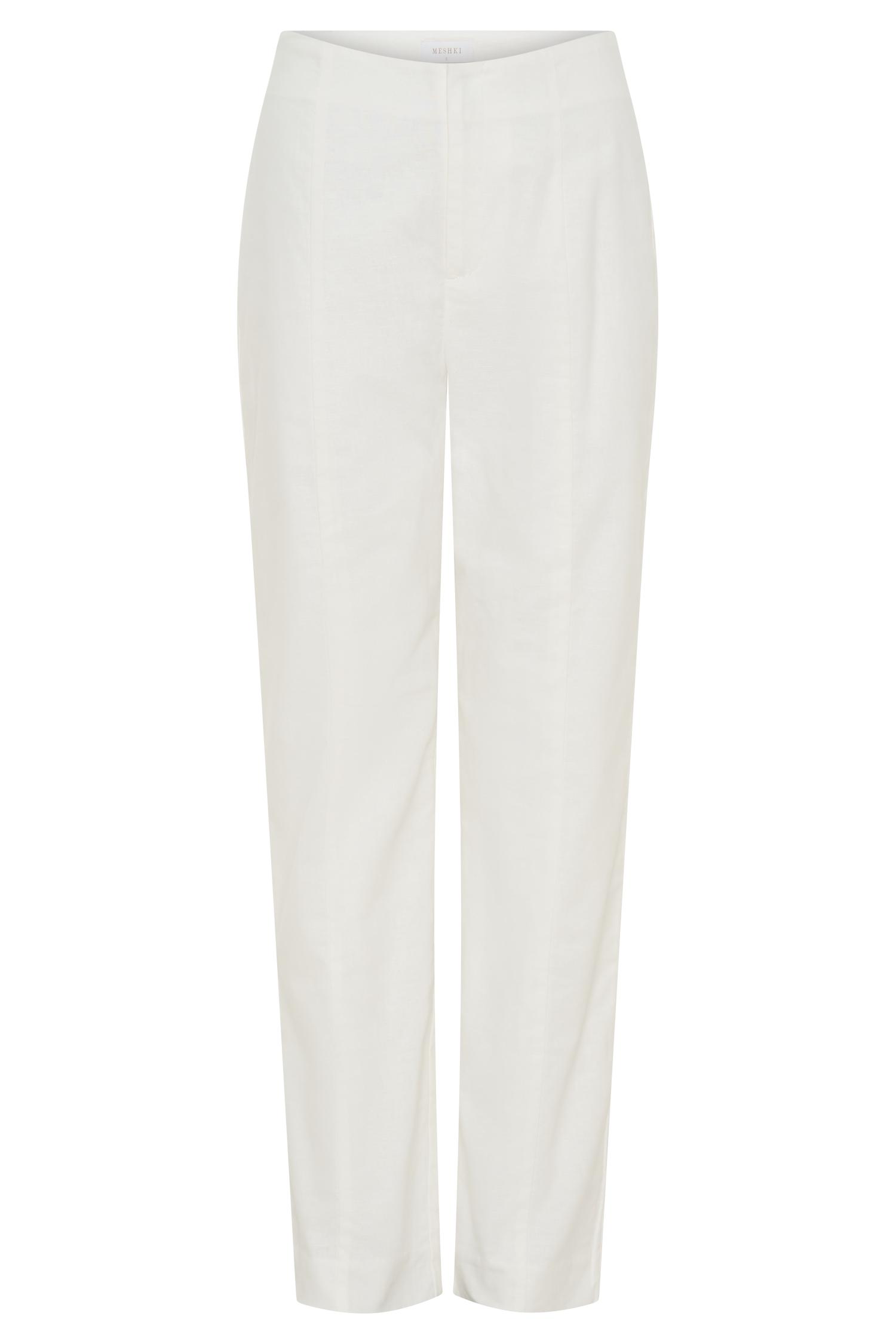 Dora Linen Straight Leg Pant - Ivory Product Image
