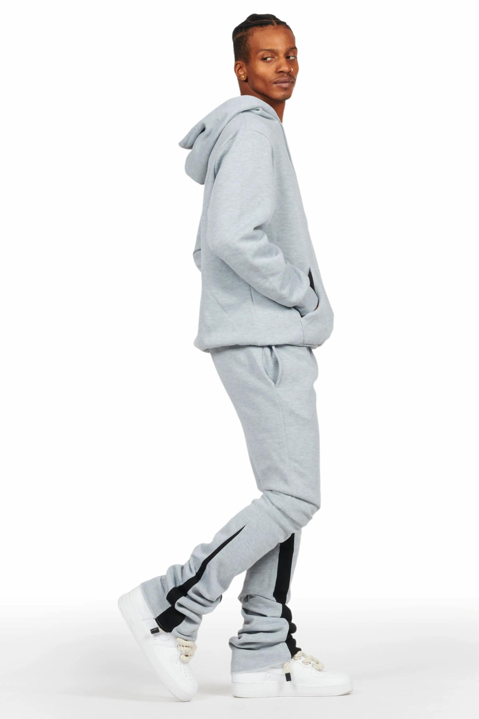 Briggs Heather Grey Hoodie/Super Stacked Flare Track Set Male Product Image