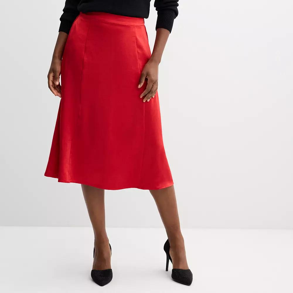 Women's Draper James Satin Skirt, Size: XXL, Red Product Image